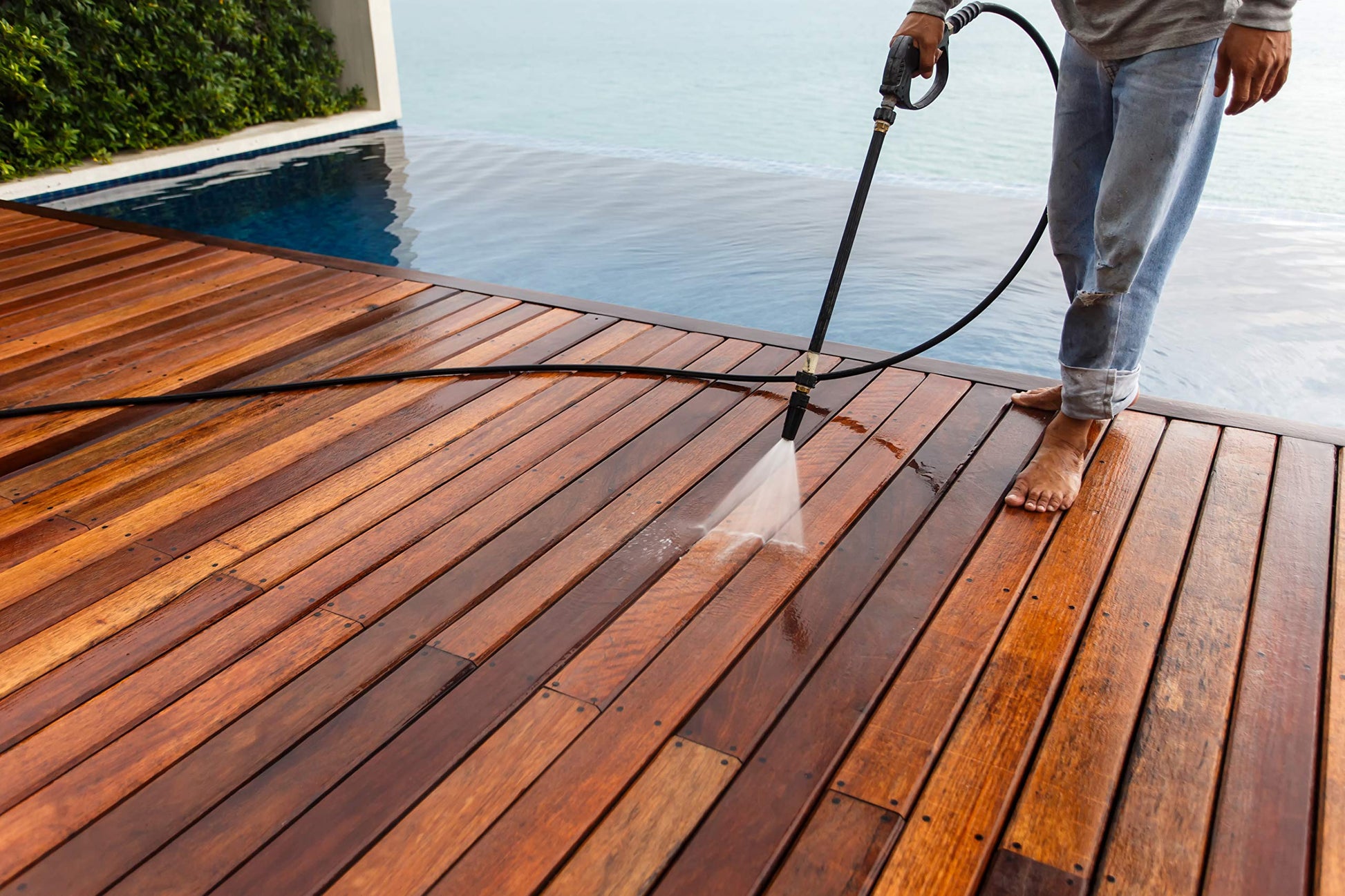 SEAL-ONCE MARINE - 1 Gallon Penetrating Wood Sealer, Waterproofer & Stain. Water-Based, Ultra-low VOC formula for high-moisture areas to protect wood docks, decks, piers & retaining walls.