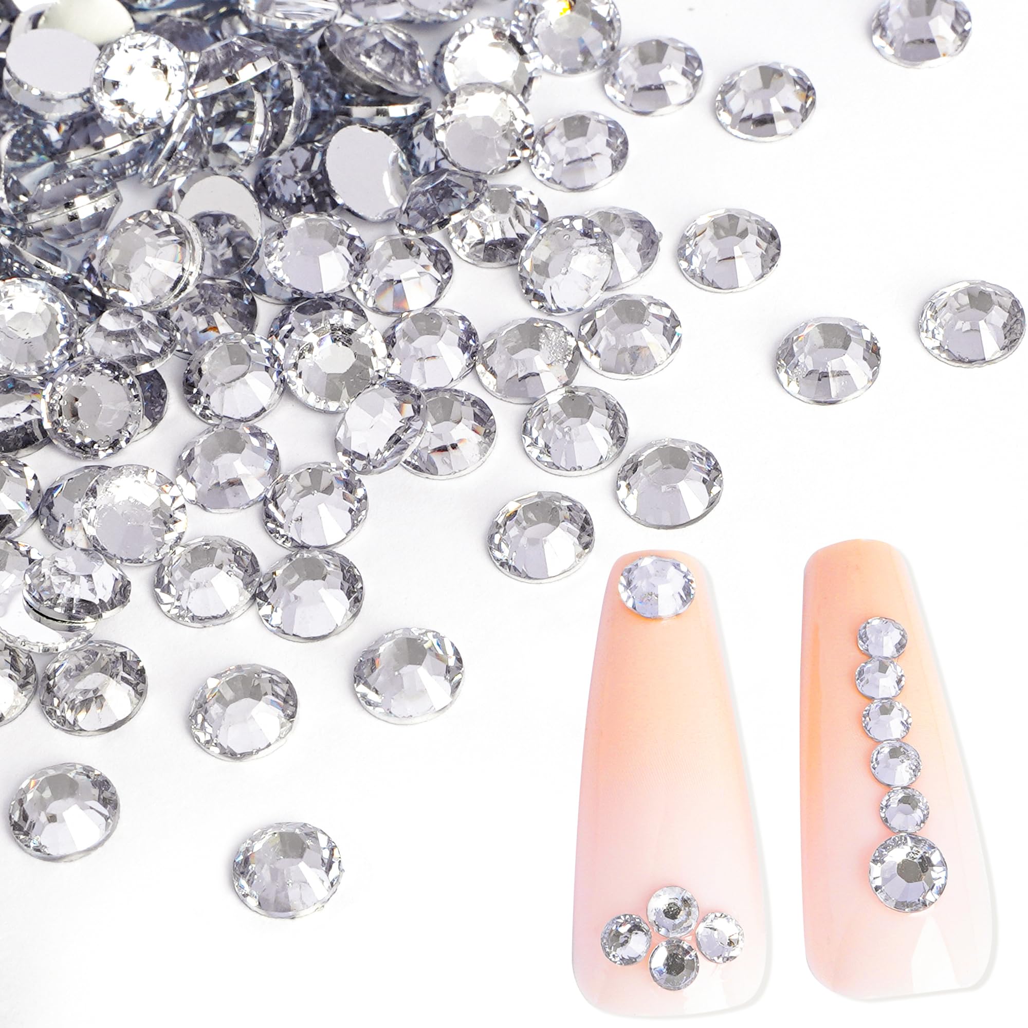 Canvalite 25000Pcs Resin Jelly Rhinestones for Crafting, Clear Flatback Gems, Bedazzling Crystal with 5Pcs 2.5g B7000 Jewelry Glues and Tweezers and Dotting Pen for DIY Crafts Clothing Shoes Nail Art