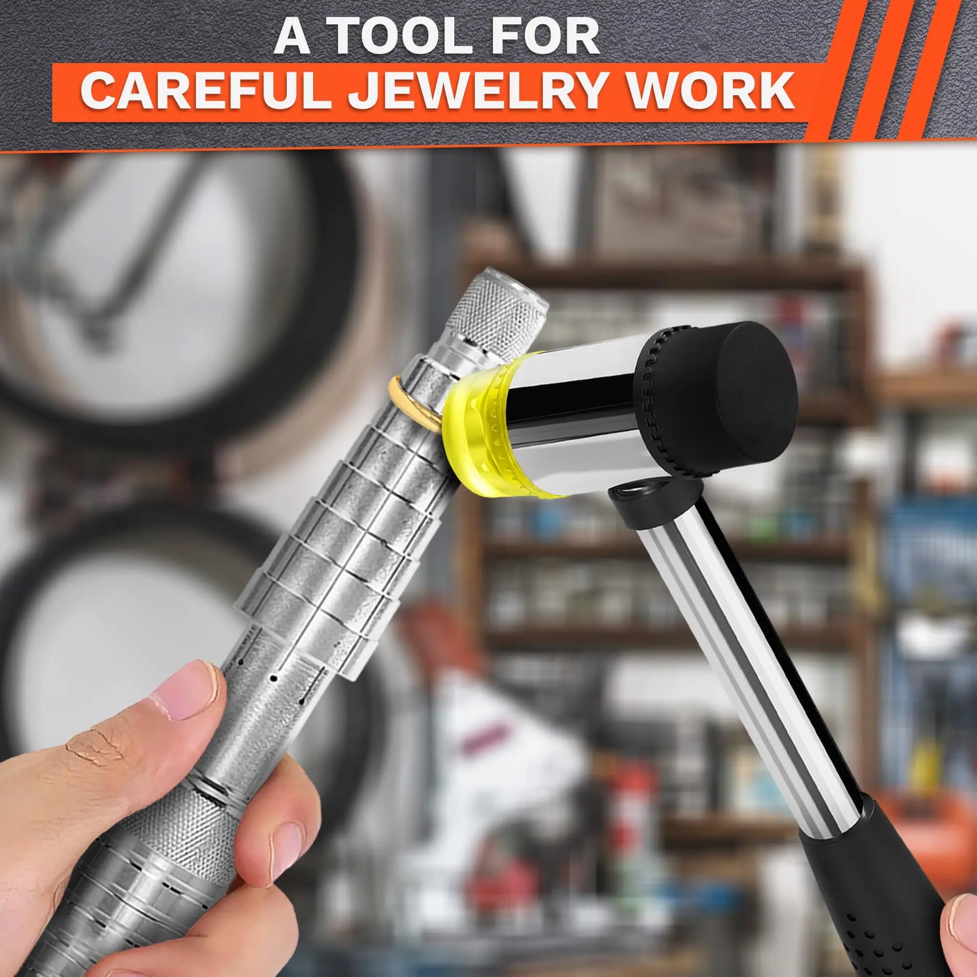Small Rubber Mallet Hammer – 25 mm Lightweight Double-Sided Rubber and Plastic Head | Non-Slip Ergonomic Grip | Durable, Scratch-Free Tool for Jewelry Making, Crafting, Furniture Assembly, and Repairs
