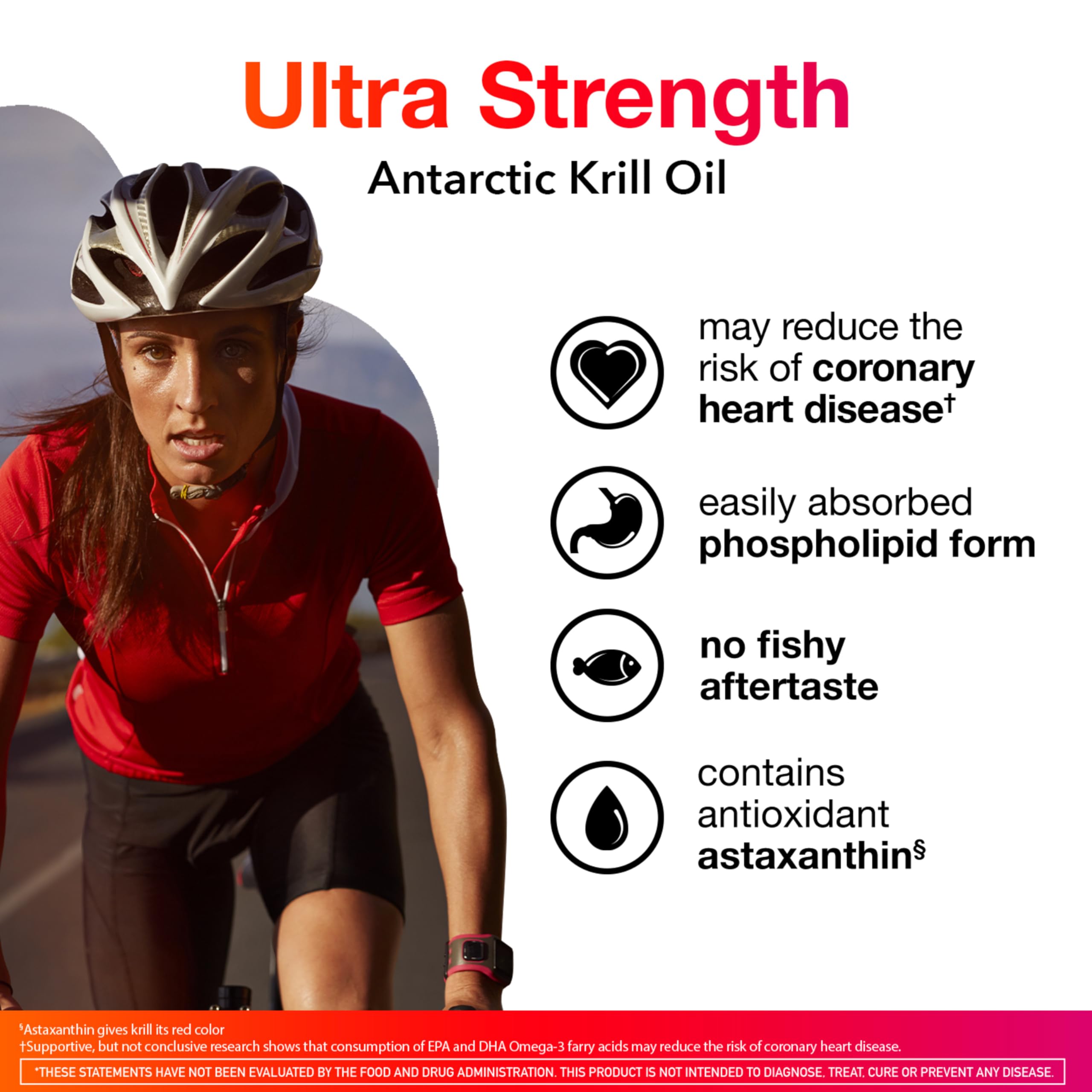 MegaRed Ultra Strength 1000mg Omega-3 Krill Oil Supplement with EPA/DHA, Astaxanthin & Phospholipids, No Fish Oil Aftertaste Supports Heart, Brain, Joint and Eye Health, 60 Count Softgels.