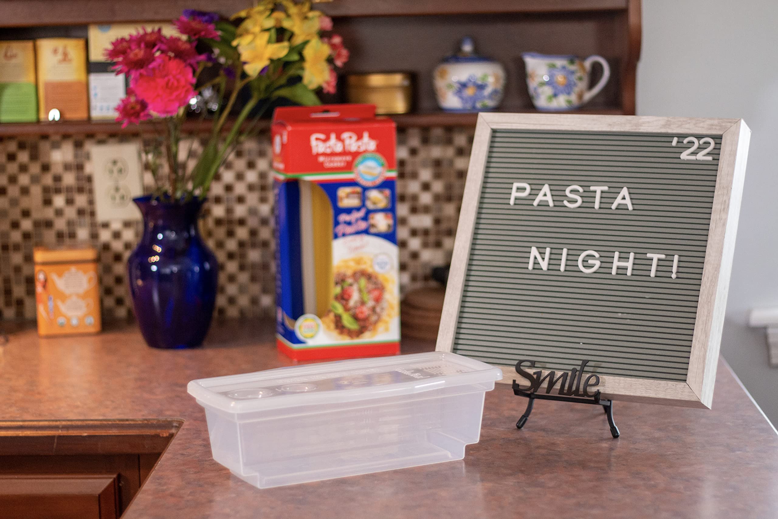 The Original Fasta Pasta Microwave Cooker with Lid & Built-in Strainer-No More Messes, Waiting for Water to Boil, or Sticky Noodles-Perfect Al Dente Pasta Every time- Patented Design, It Really Works