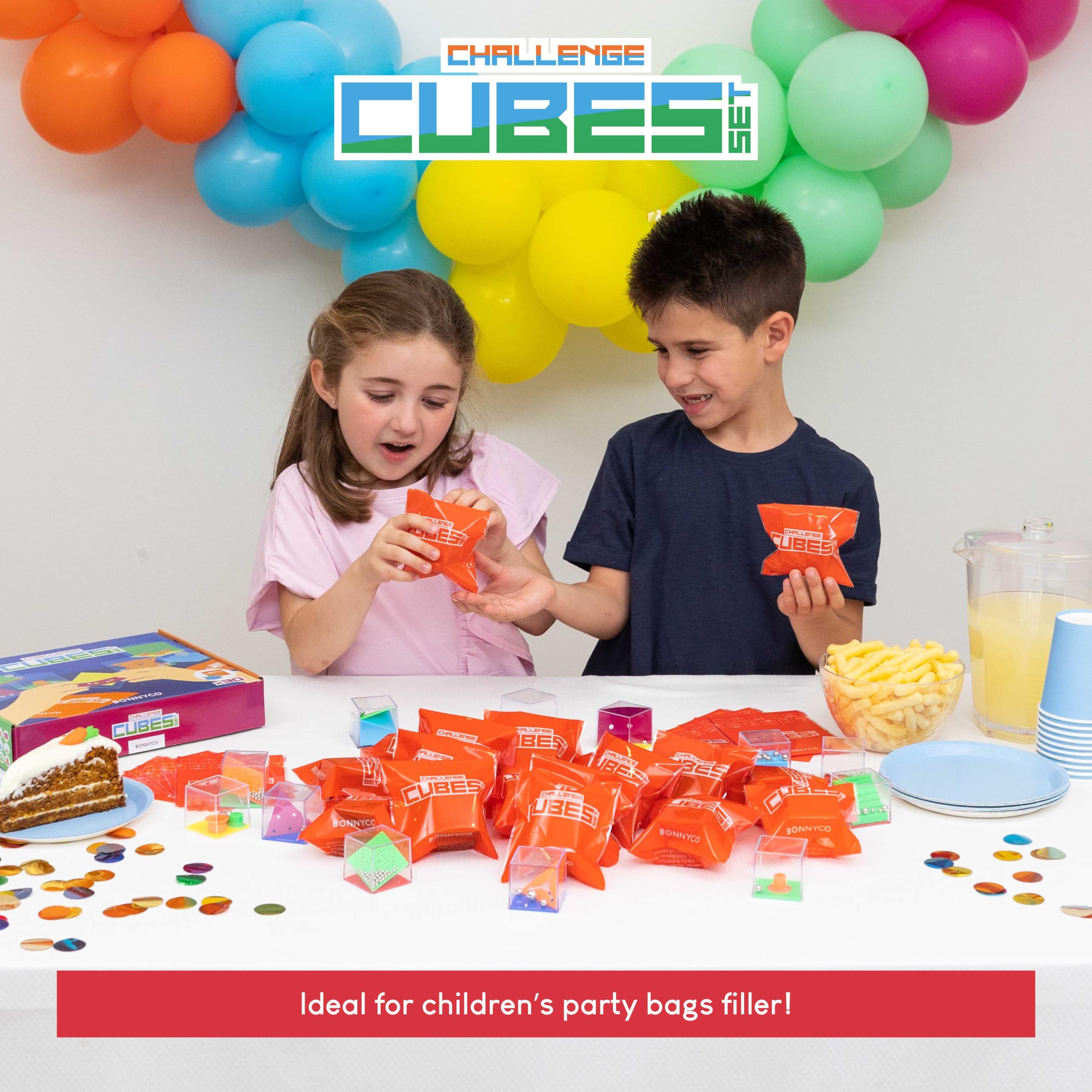 BONNYCO Brain Teaser Puzzles Cubes Kids Party Favors Pack 30 Pinata Goodie Bags Stuffers for Kids 3-5 4-8, Return Gifts for Birthday Party | Mini Puzzle Games, Classroom Prizes | Rewards Stocking