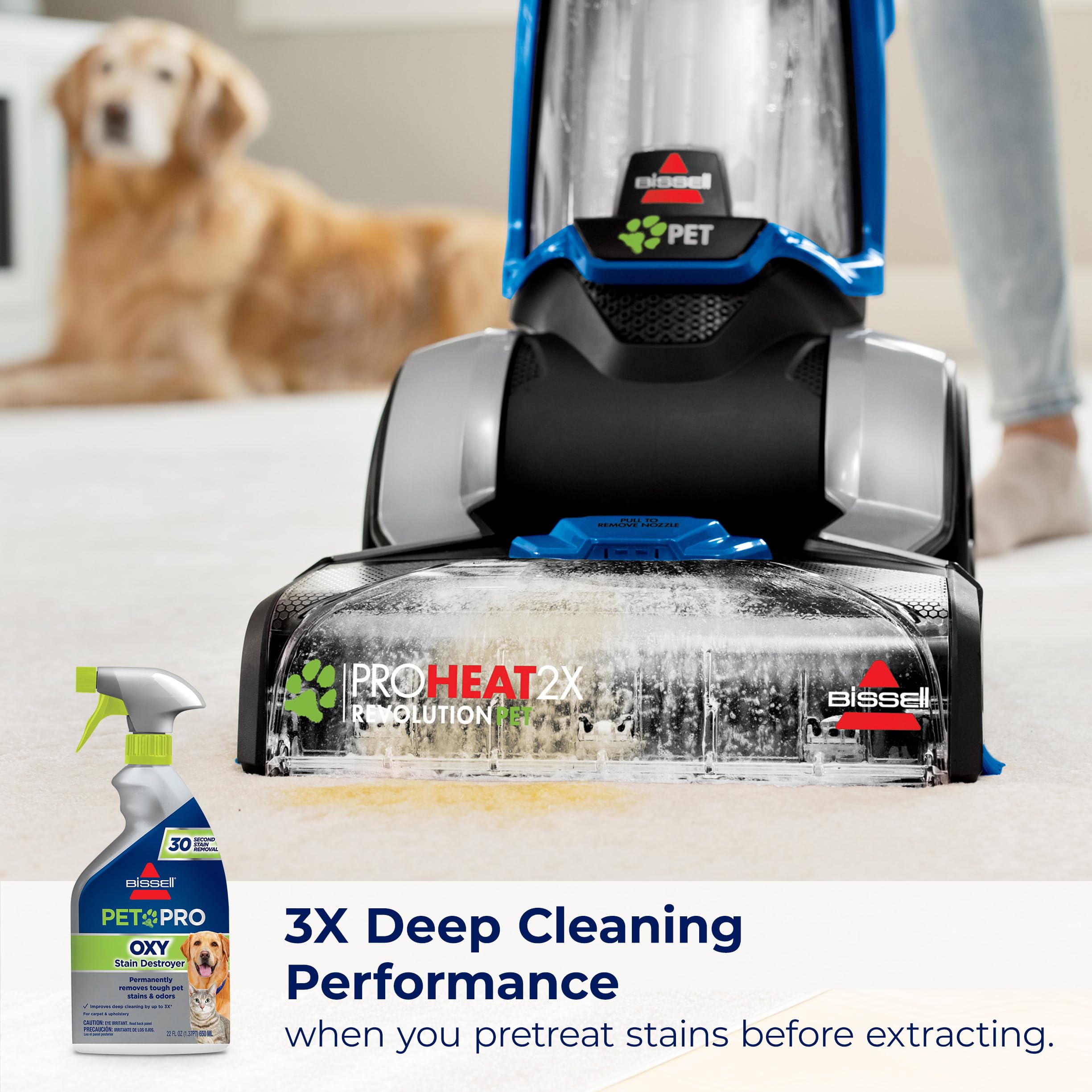 Bissell PET PRO OXY Stain Destroyer for Carpet and Upholstery, 22 oz, 2 pack, 17739