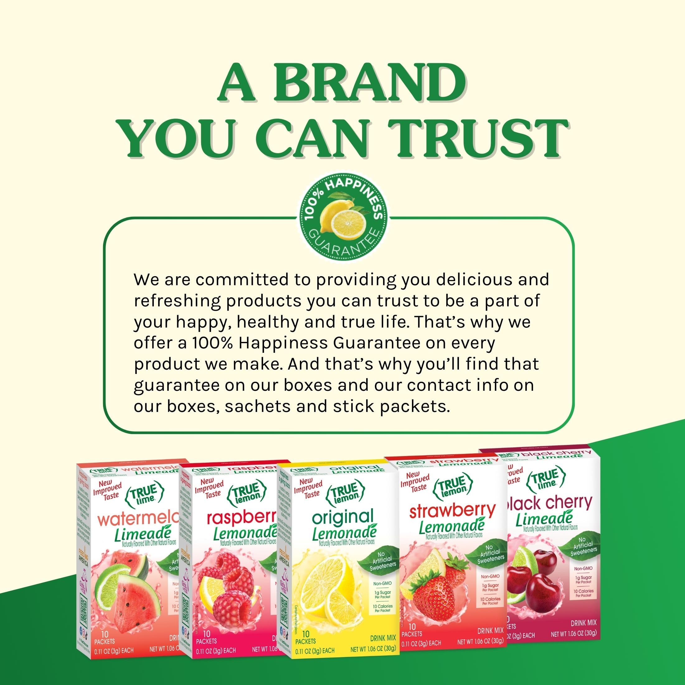 TRUE LIME Black Cherry Limeade Drink Mix (10 Packets) | Made from Real Limes | No Preservatives, No Artificial Sweeteners, Gluten Free | Water Flavor Packets & Water Enhancer with Stevia