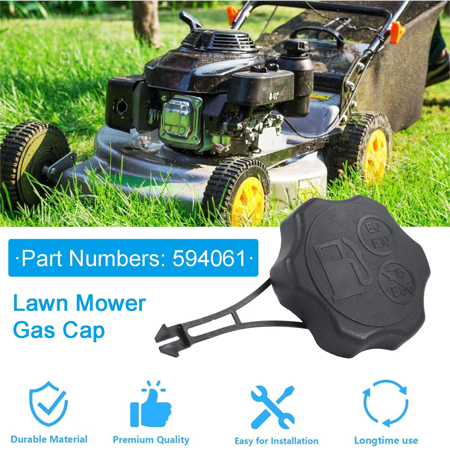 594061 Fuel Tank Cap for B&S Toro Craftsman Lawn Mower Gas Tank Caps Replacement
