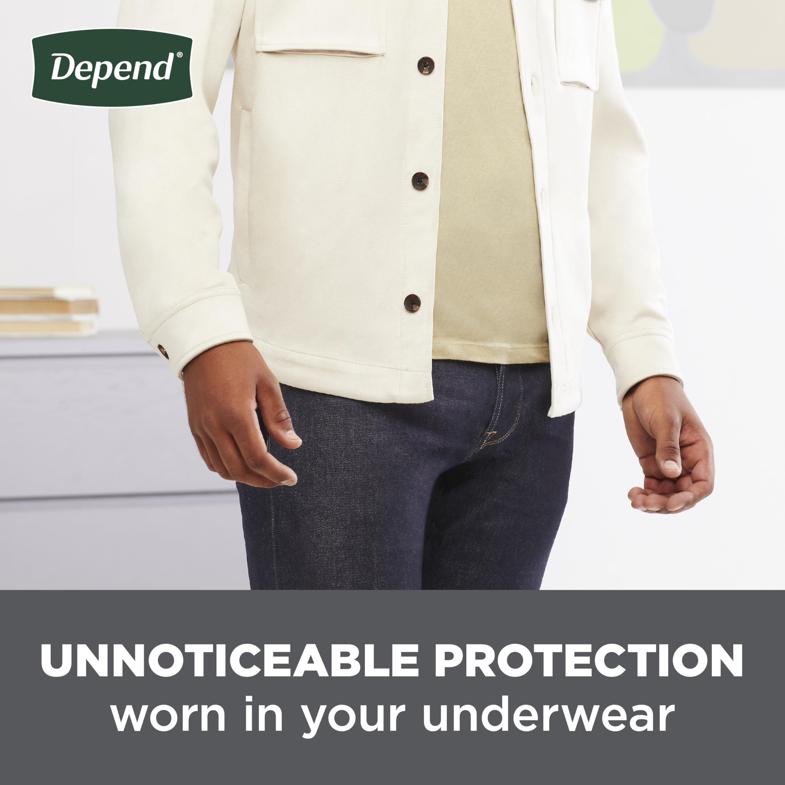 Depend Guards Incontinence Pads for Men, Maximum Absorbency, 104 Count (2 Packs of 52), Packaging May Vary