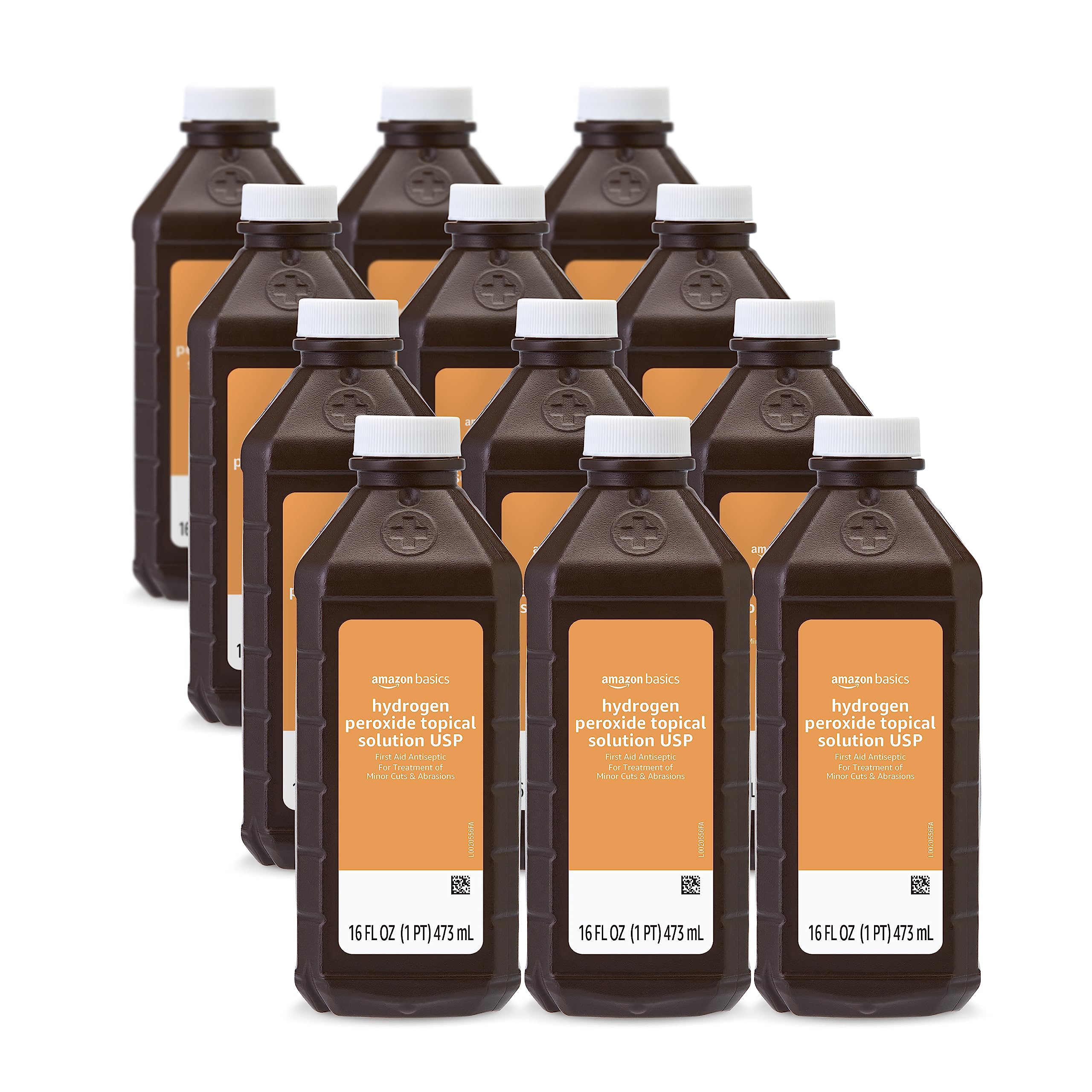 Basics Hydrogen Peroxide Topical Solution USP, First Aid Antiseptic for Cuts, Scrapes and Wound Disinfection, 16 fl oz, Pack of 1 (Previously Solimoi)