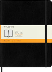 Moleskine Classic Notebook, Soft Cover, XL (7.5" x 9.5") Ruled/Lined, Black, 192 Pages