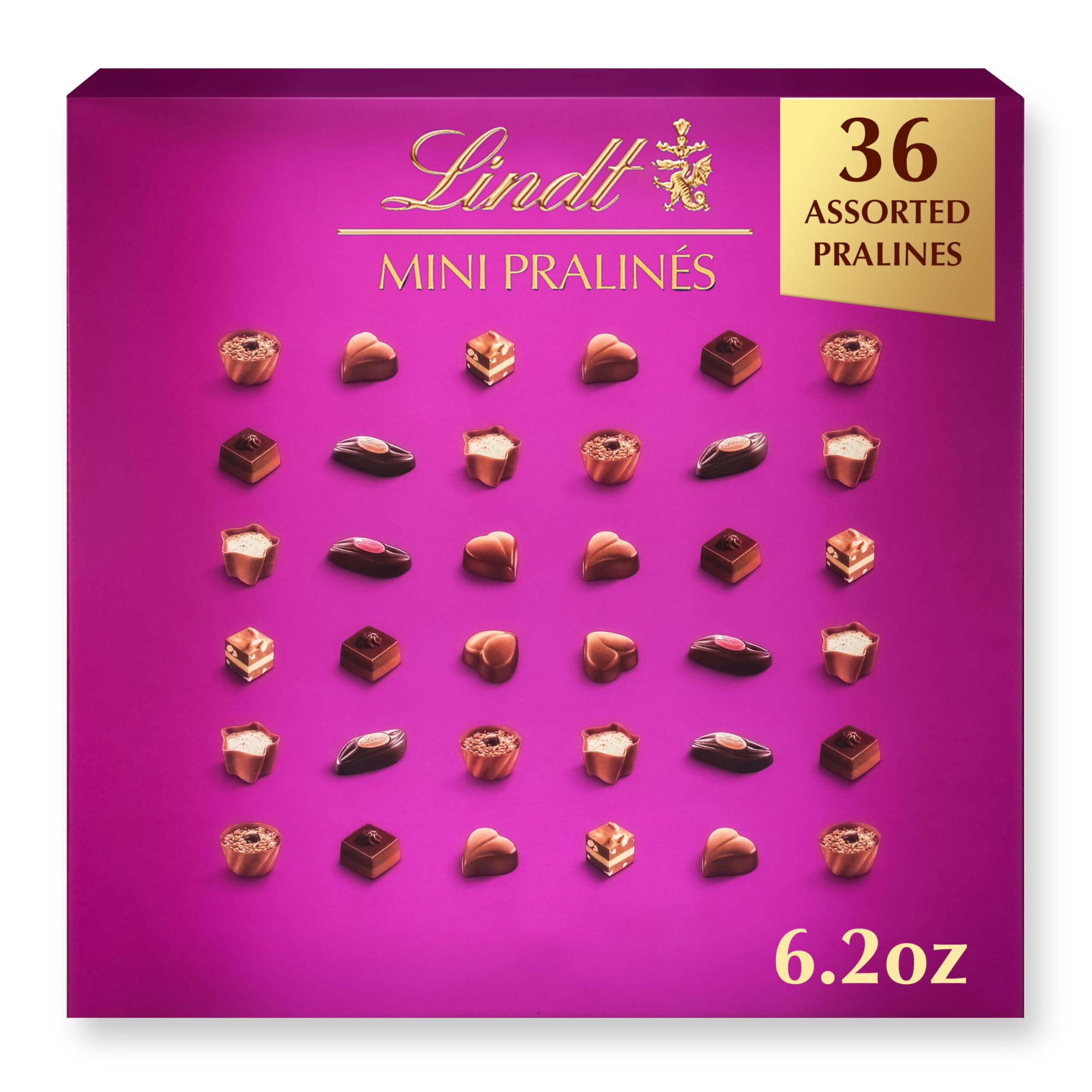 Lindt Mini Pralines, Assorted Chocolate Pralines with Premium Filling, Perfect for Mother's Day Gifting, 6.2 oz Box
