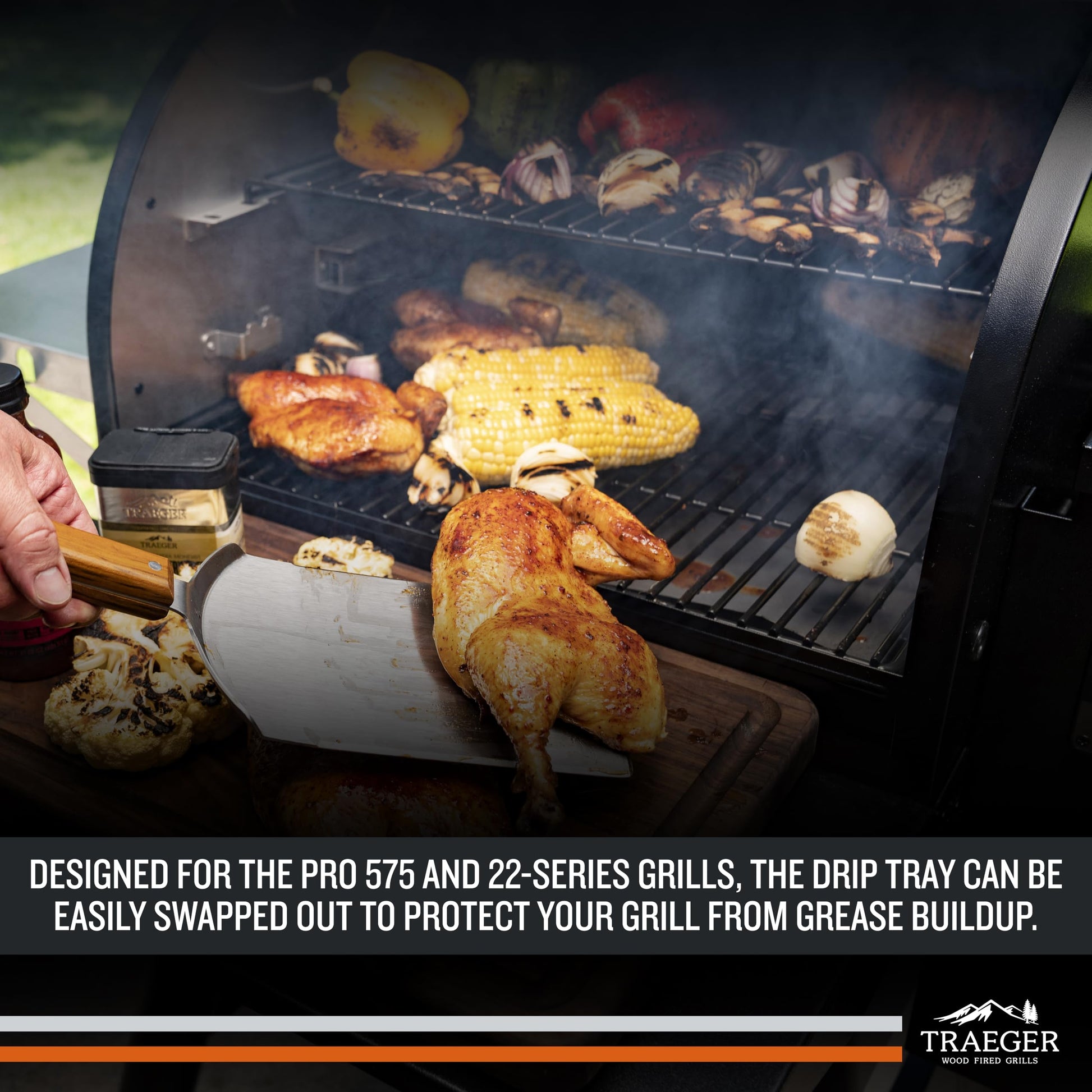 Traeger Grills BAC507 5-Pack Aluminum Drip Tray Liners – Disposable, Heat-Resistant Grill Accessory, Fits Pro 575, Pro 22, Elite 22, 22in x 15.5in