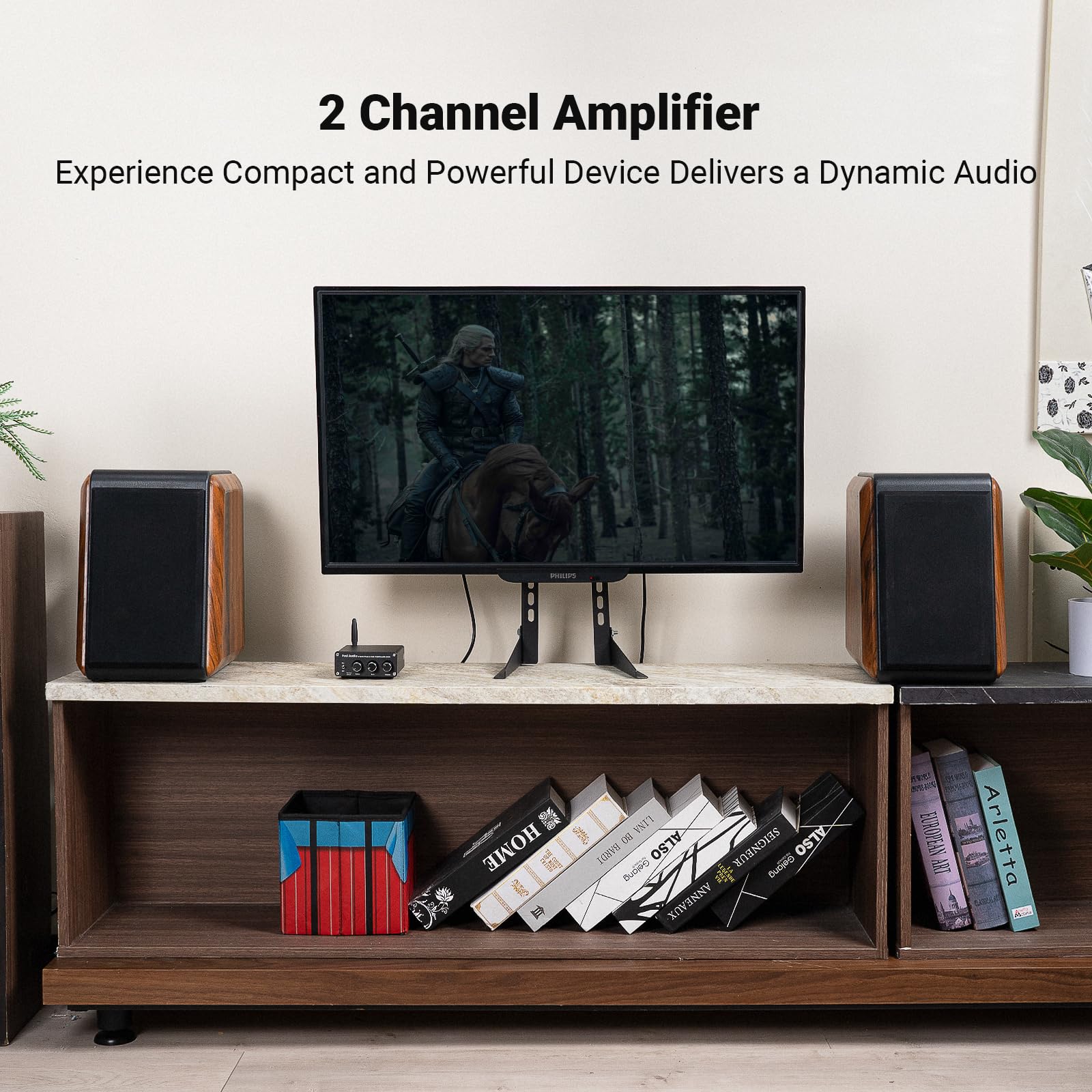 Fosi Audio BT20A Bluetooth Stereo Amplifier, 2 Channel Home Audio Component Amplifiers for Passive Speakers, Mini Class D Amp Receiver 200W for Indoor/Outdoor/Garage/Ceiling/Bookshelf Speaker