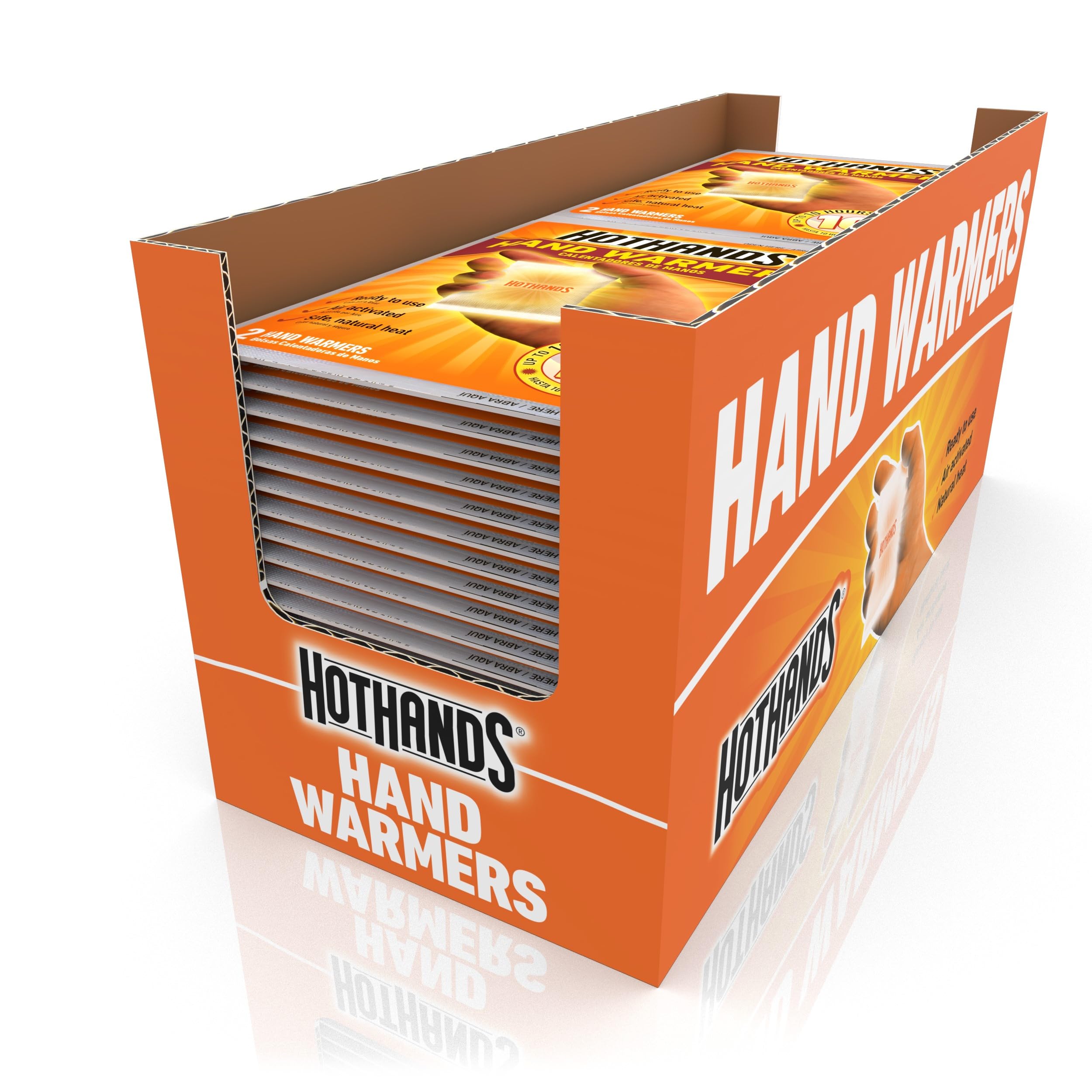 HotHands مدفئات اليدين - تدفئة طبيعية عديمة الرائحة تدوم طويلاً تنشط بالهواء - تدفئة تصل إلى 10 ساعات - 40 زوجًا