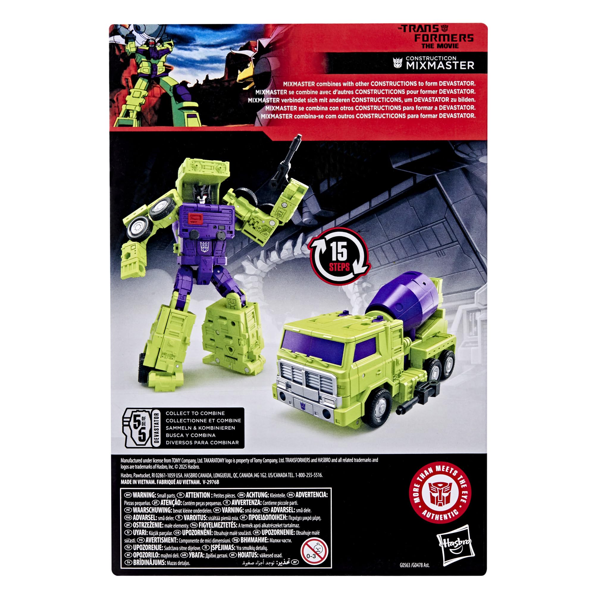 Transformers Studio Series Voyager Class The The Movie Constructicon Mixmaster, 5.5-inch Converting Action Figure, Robot Toys for Ages 8+