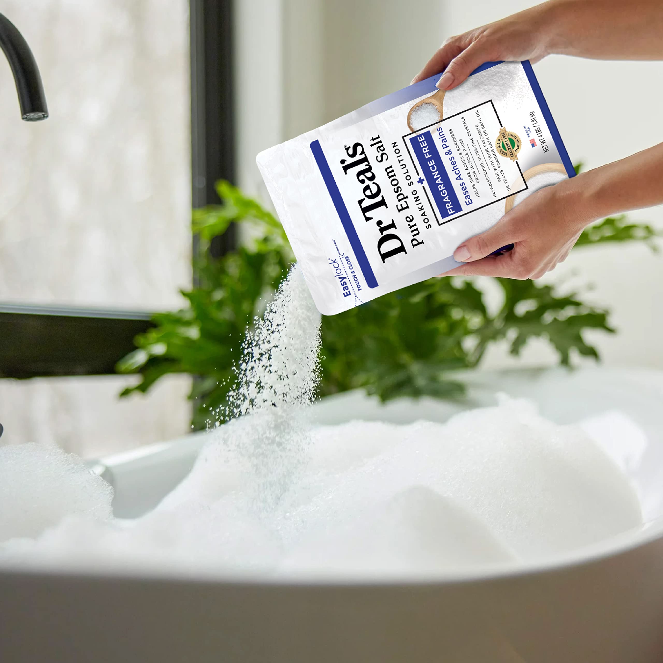 Dr Teal's Epsom Salt Magnesium Soak, Fragrance Free, 4 lbs
