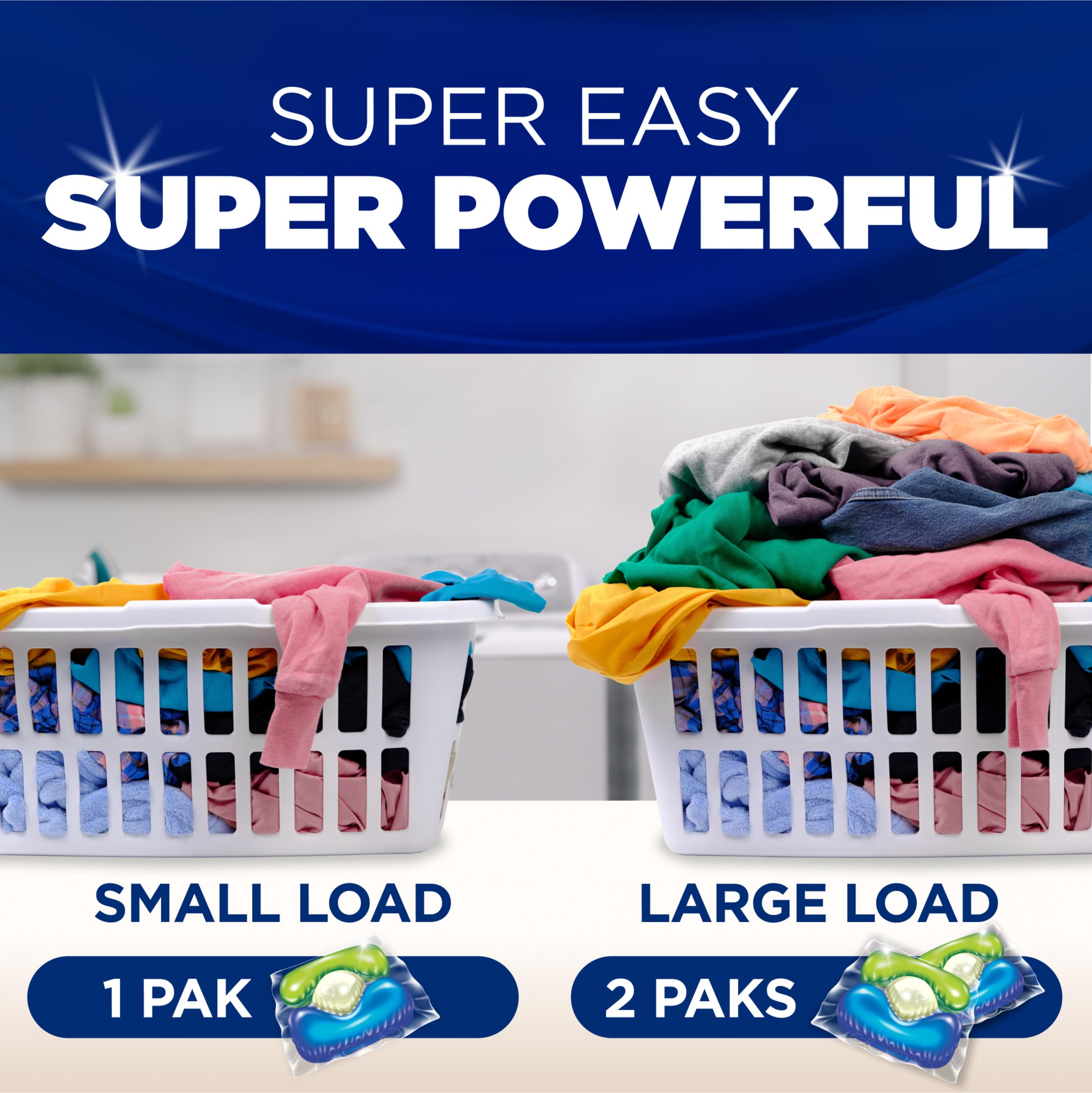 Arm & Hammer Plus OxiClean 5-in-1 Laundry Detergent Power Paks, 42 Count (Packaging may vary)