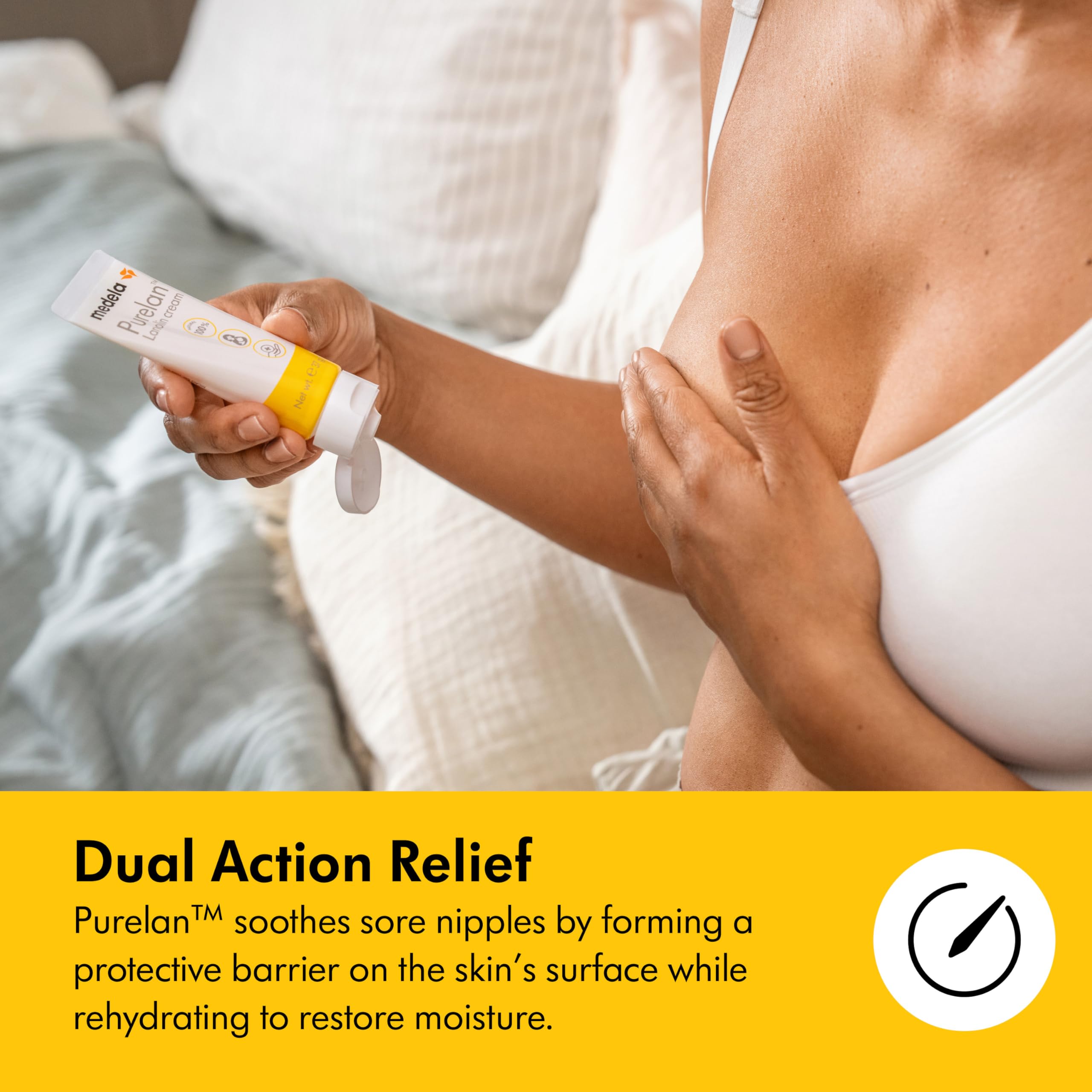 Medela Purelan Lanolin Nipple Cream, Fast Relief for Sore Nipples & Dry Skin During Breastfeeding, Safe for Breastfeeding Baby, Natural, Hypoallergenic, Fragrance-Free, 37g