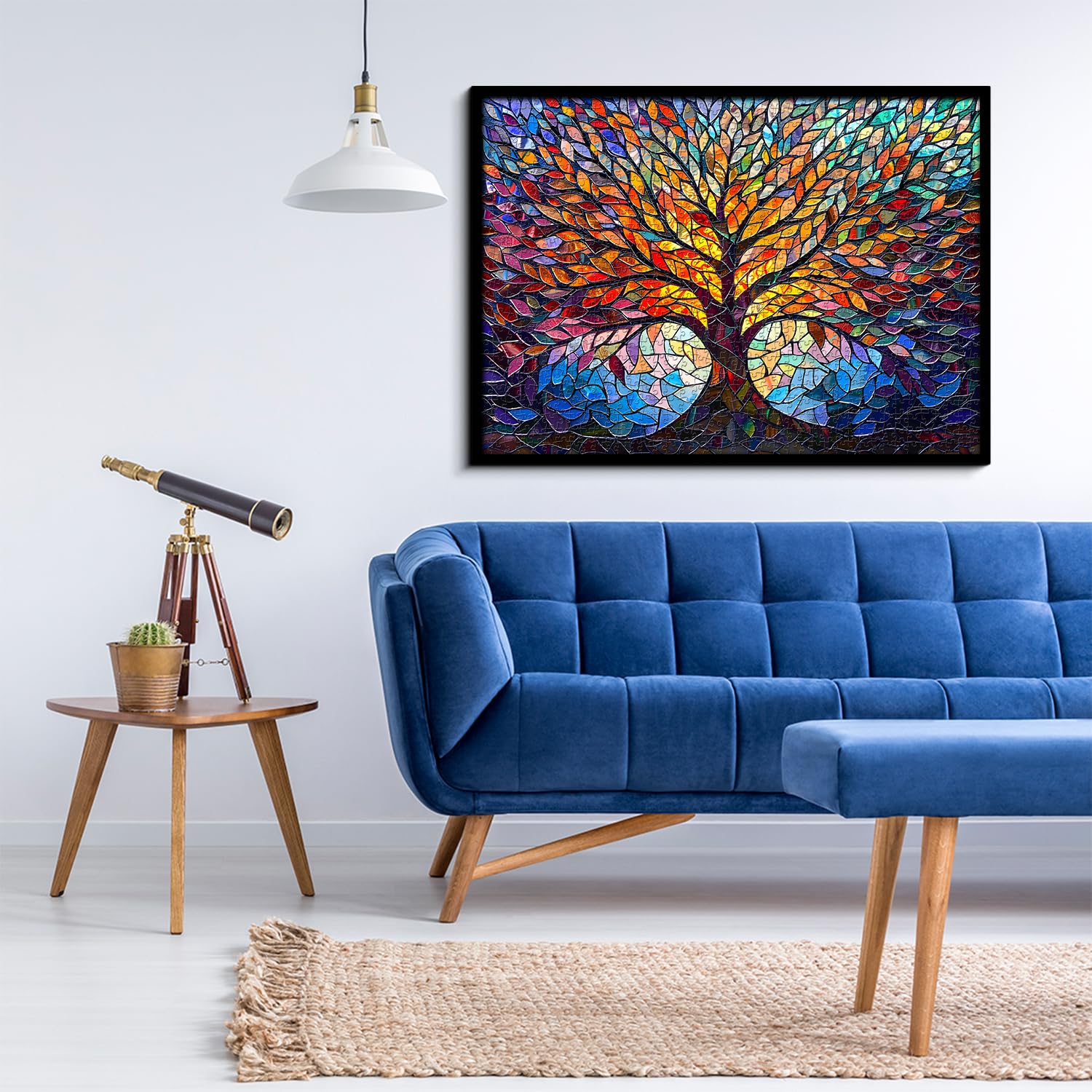 PICKFORU Stained Glass Puzzle Tree of Life Puzzles for Adults 1000 Pieces, Impossible Hard Difficult Challenging Puzzles for Adults, Colorful Mosaic Tree of Life Jigsaw Puzzle 1000 Pieces