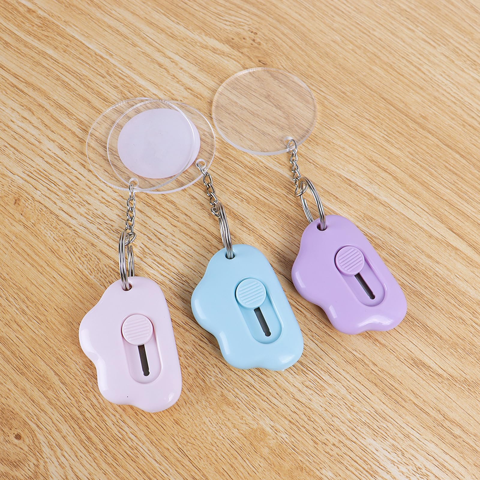Box Cutters - 3 Pack Retractable Letter Opener, Adorable Cloud Tiny Paper Cutter for Key Chain Pocket Bag Package Envelope Mail Letter Box Paper DIY Projects for Girls and Boys