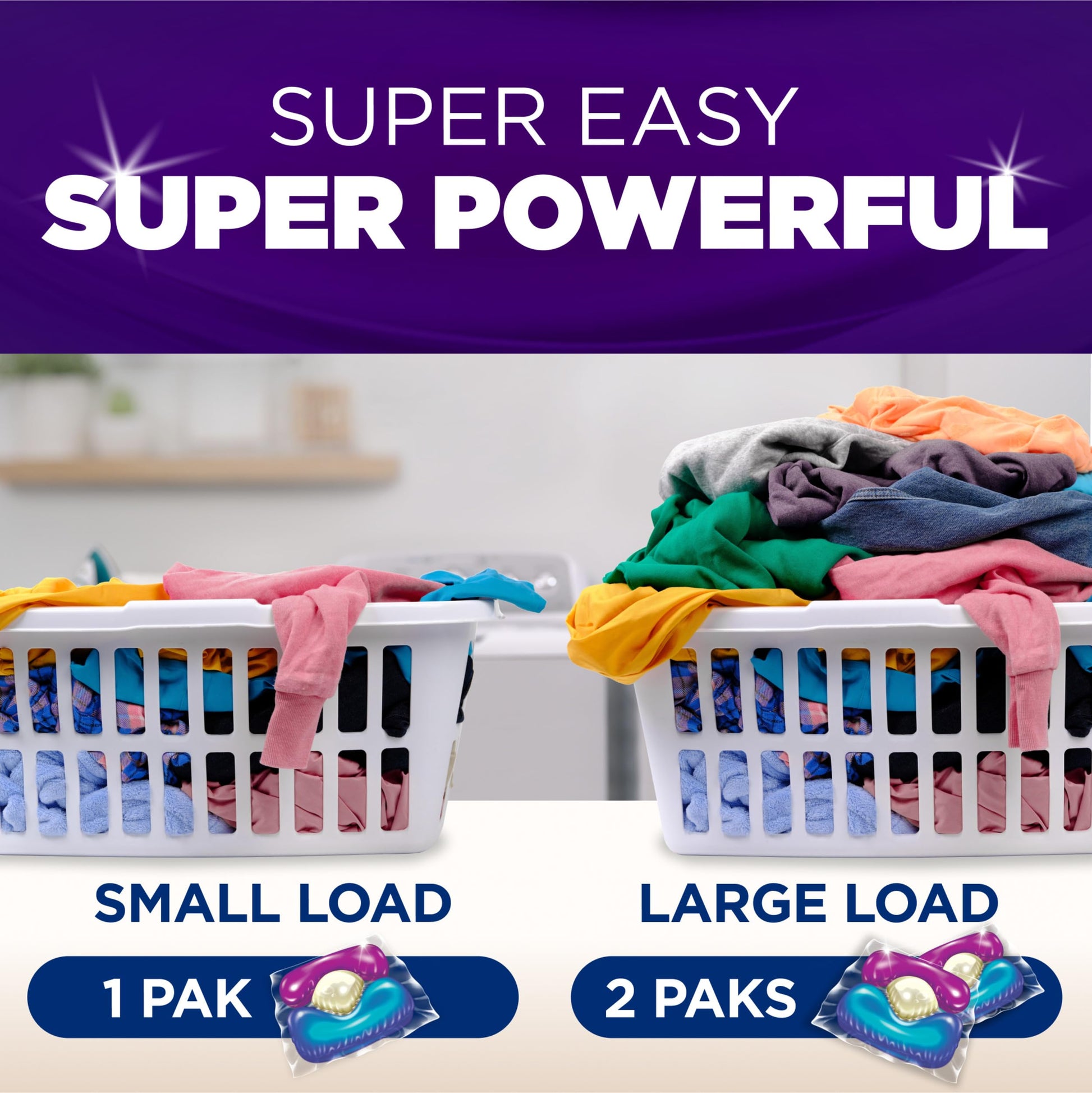 ARM & HAMMER Plus OxiClean with Odor Blasters 5-in-1 Laundry Detergent Power Paks, Laundry Odor Remover, Eliminates Odors, Attacks Stains, Fresh Burst Scent, 42 Count​