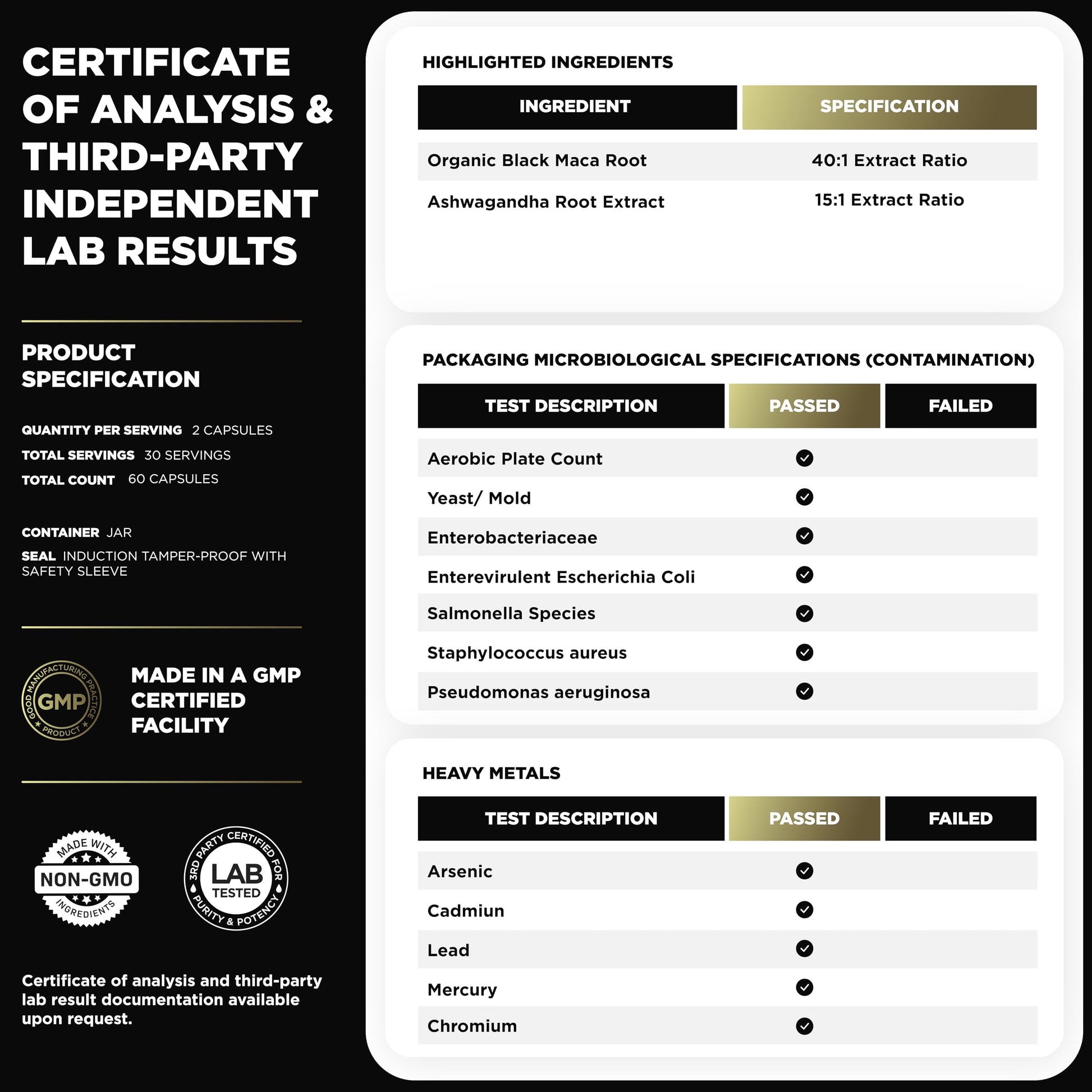 ELMNT 40,000mg 40x Strength Organic Black Maca Root + Ashwagandha - #1 Highest Potency Black Maca Root Capsules for Men Supplement 100% Pure Maca Peruana 40:1 Extract Maca Powder Pills Male Booster