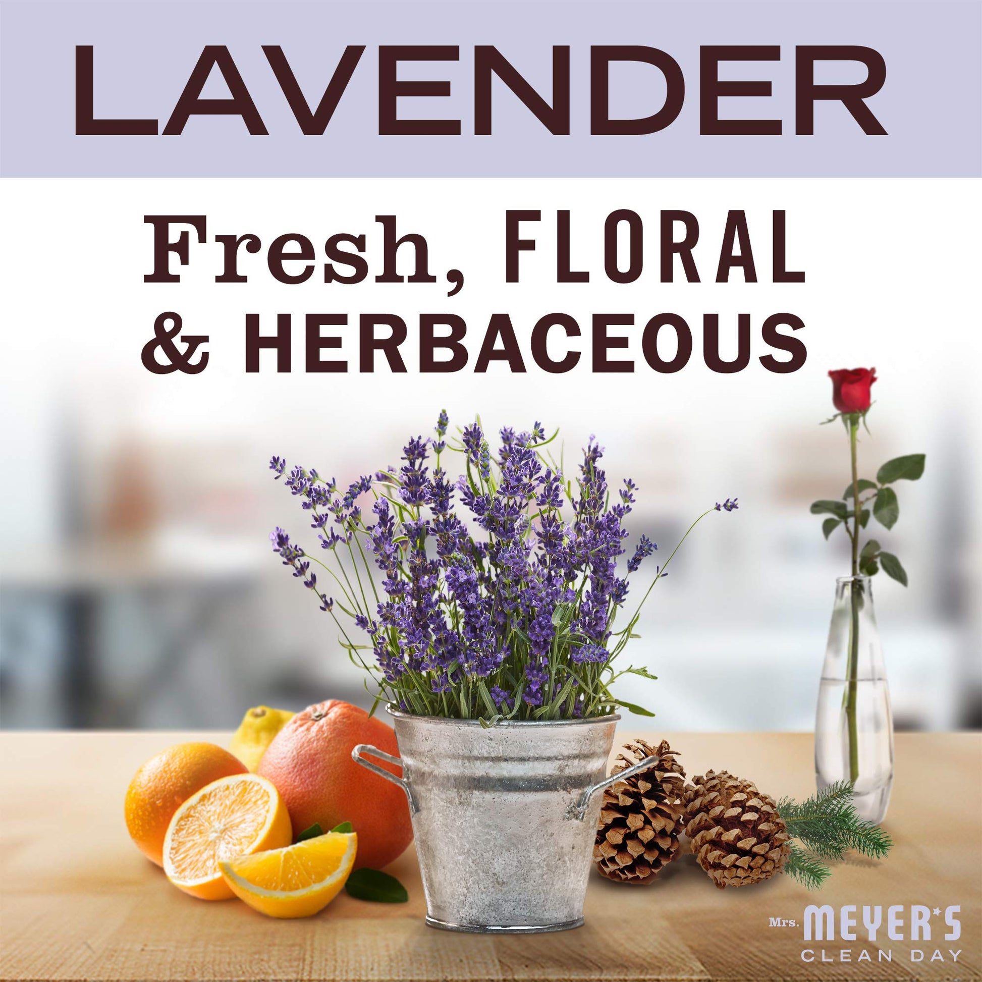 MRS. MEYER'S CLEAN DAY Lavender Soy Candle, Garden-Inspired Aromatherapy Homekeeping, 35 Hour Burn Time, Made with Essential Oils, 7.2 oz Large Glass Jar Candles (Pack of 2)