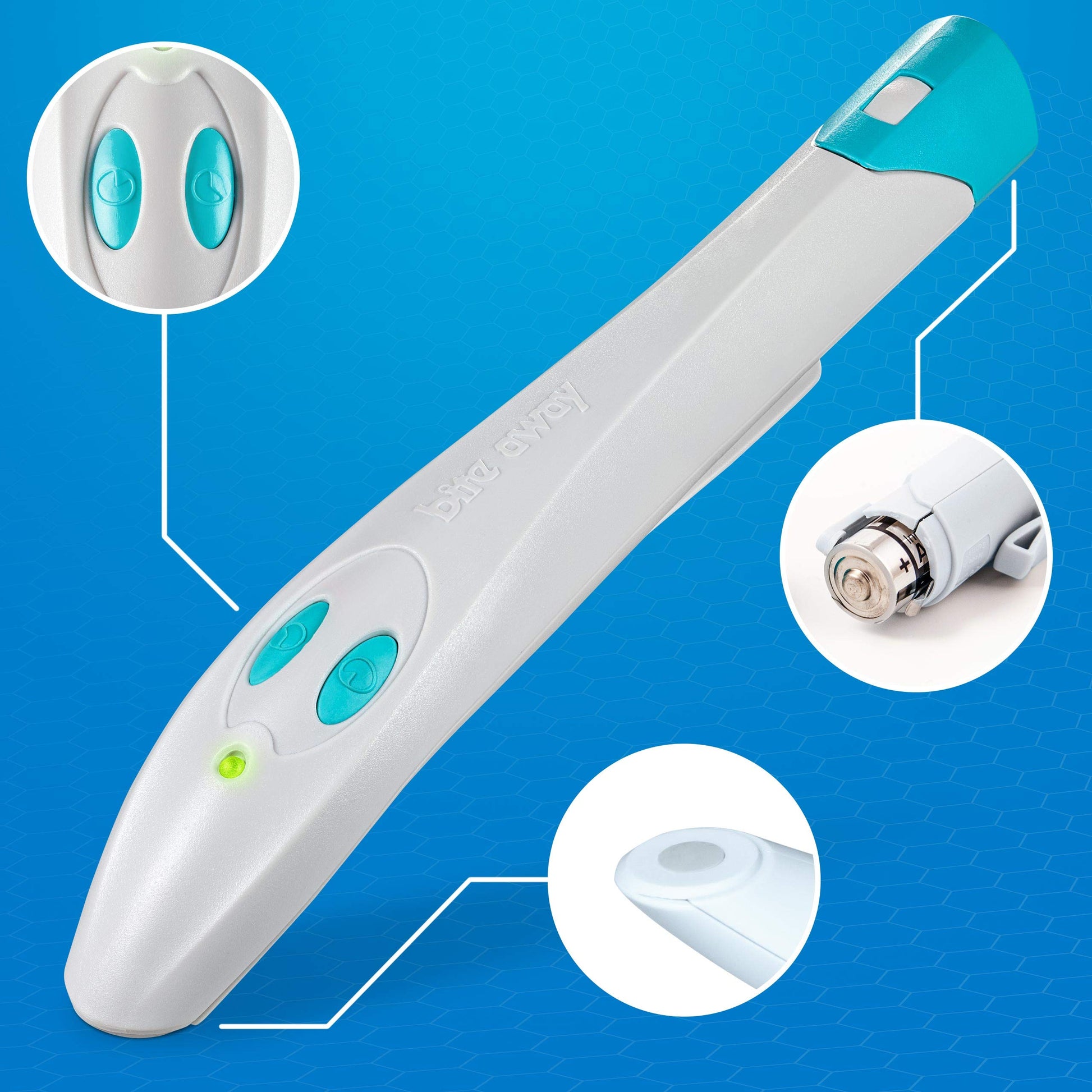 bite away - The Original Electronic Bug bite Treatment for Mosquito Bites, Made in Germany. Without Chemicals - Treatment by Heat, up to 300 Applications Possible with The First Set of Batteries