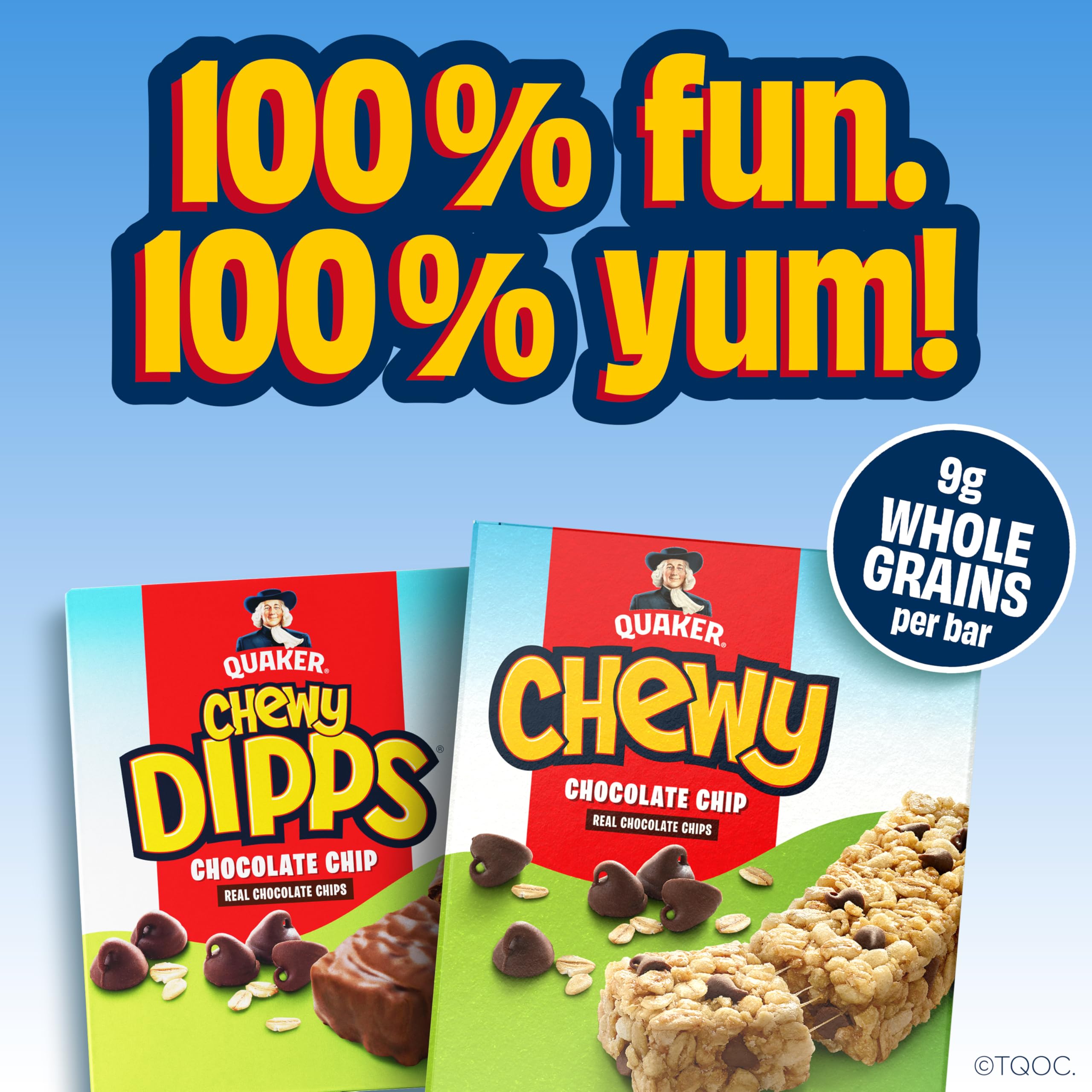 Quaker Chewy Granola Bars, Chocolate Chip, 58 Count - Packaging May Vary