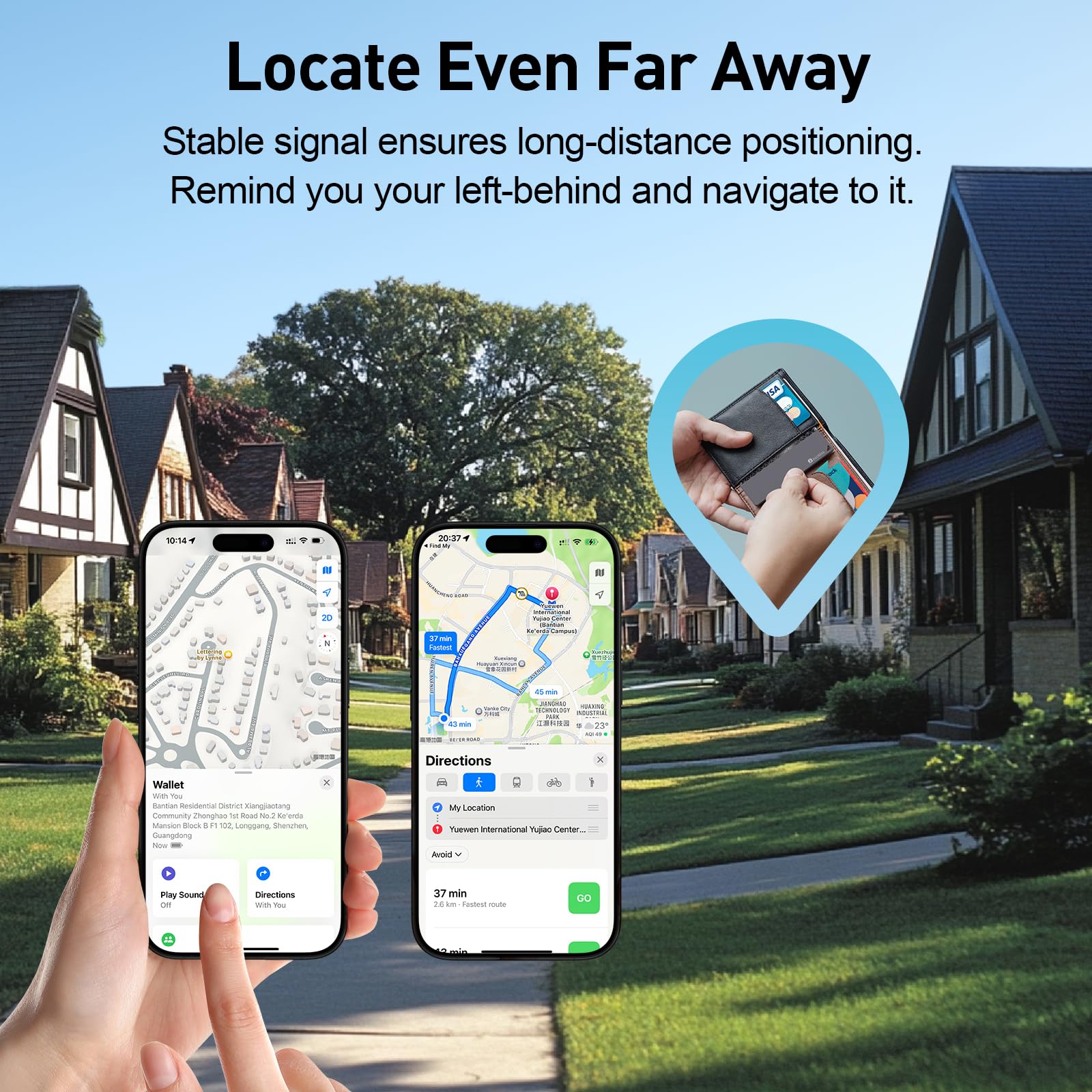 BFADEHA 2025 [Apple MFi Certified] (iOS Only) Bluetooth Tracker Smart Finder for Apple Find My iPhone Card Wallet GPS Tracker, 5-10 Years Battery, Keys Finder and Item Locator for Keys, Bags, Passport