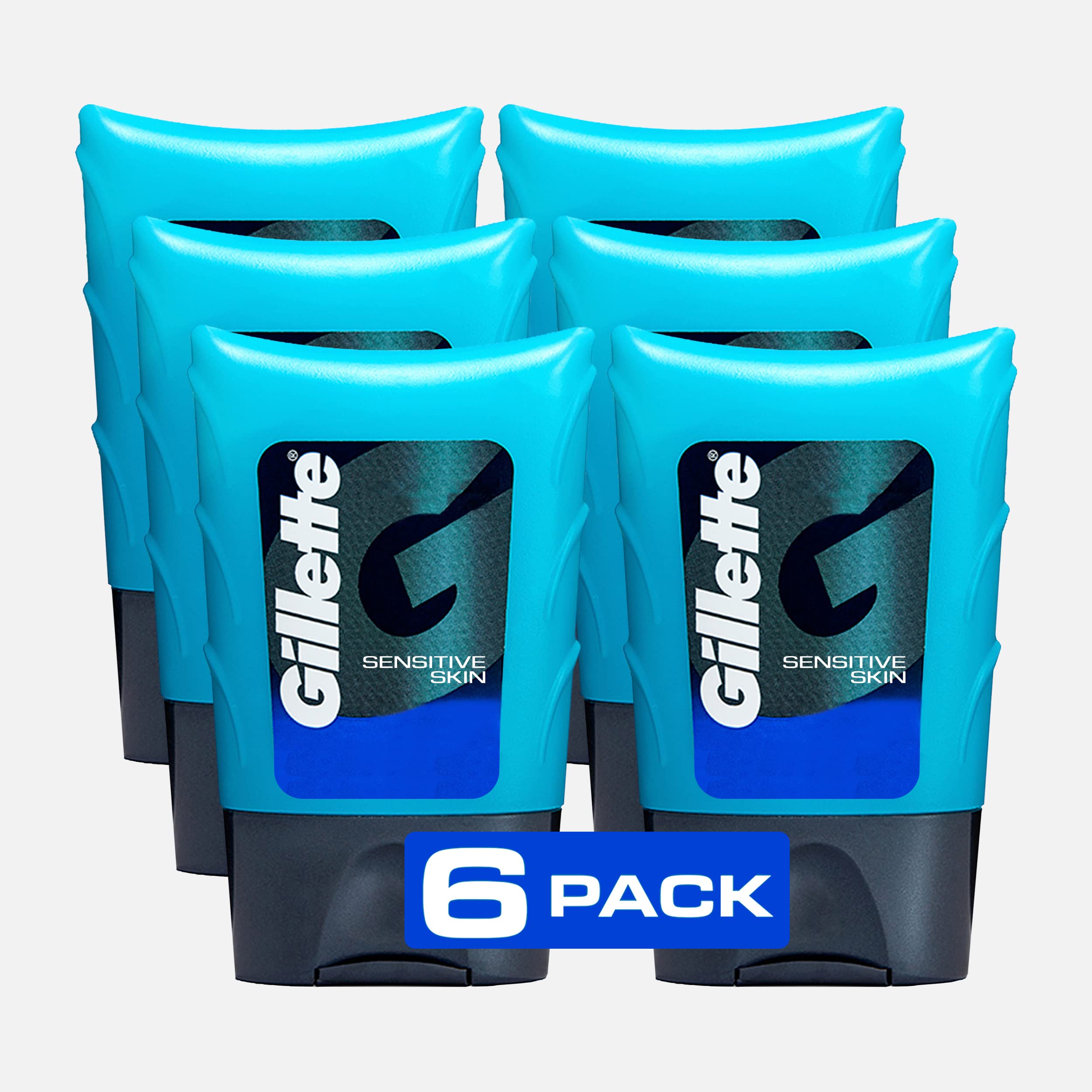 Gillette After Shave Gel für Herren, Aftershave für Herren, After Shave Lotion für Herren, beruhigt, besänftigt und erfrischt empfindliche Haut, leichter Duft, 2,5 oz, 6er-Pack, After Shave Cologne Herren, Aftershave