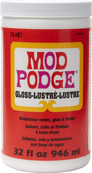 Mod Podge Gloss Sealer, Glue & Finish: All-in-One Craft Solution- Quick Dry, Easy Clean, for Wood, Paper, Fabric & More. Non-Toxic - Craft with Confidence, Made in USA, 32 oz., Pack of 1