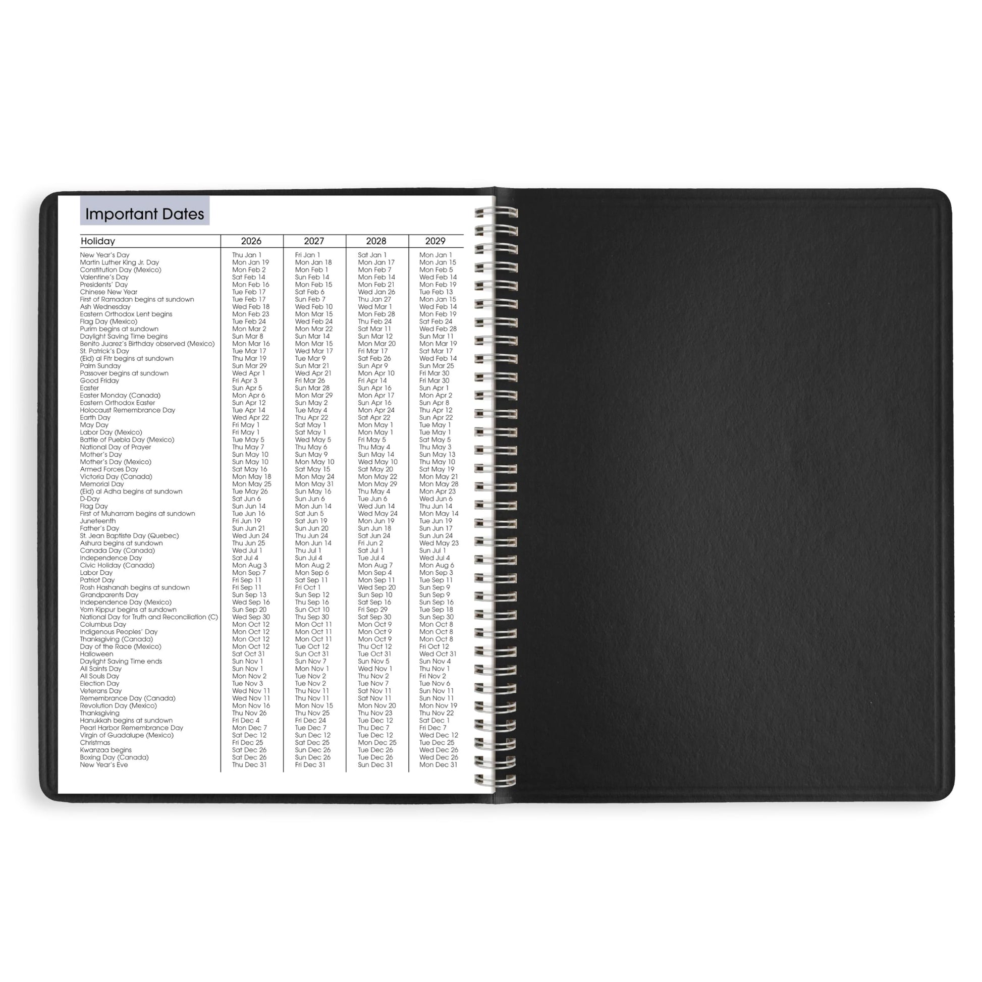 AT-A-GLANCE 2026 Appointment Book Planner, Weekly, 8" x 11", Large, Quarter-Hourly, DayMinder, Black (G5200026)