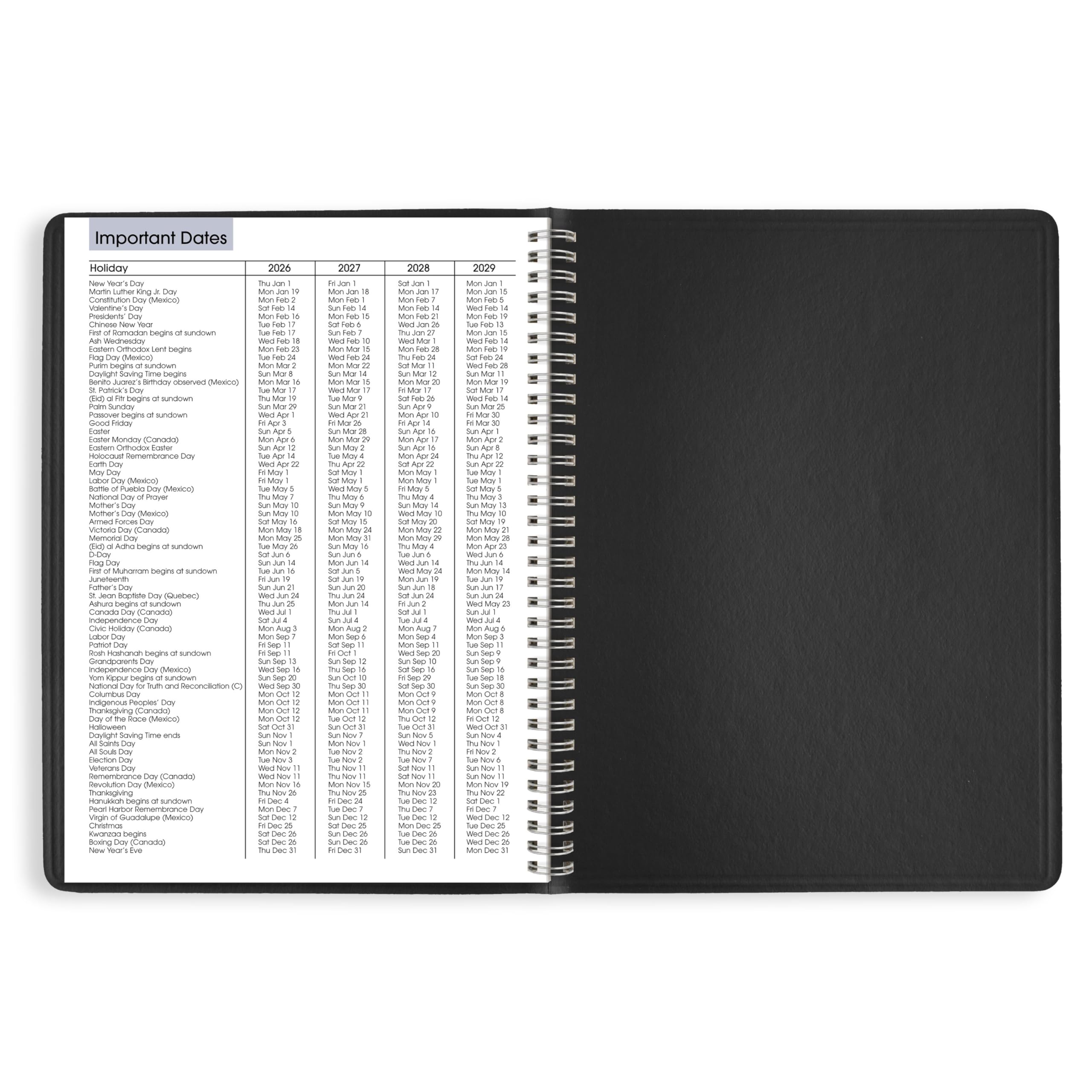 AT-A-GLANCE 2026 Appointment Book Planner, Weekly, 8" x 11", Large, Quarter-Hourly, DayMinder, Black (G5200026)