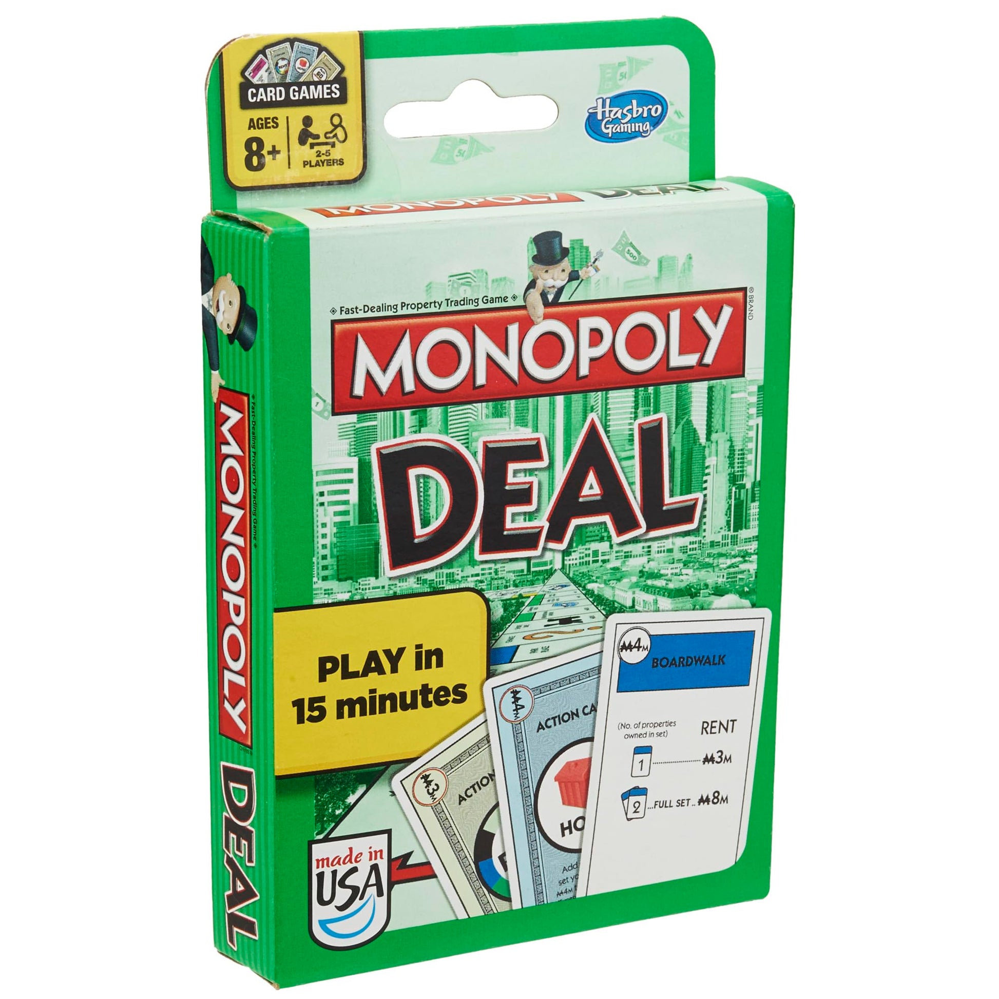 Monopoly Deal Card Game, Quick-Playing Family Game, 2-5 Players, Fun Summer Activities, Vacation Travel Essentials, Ages 8+