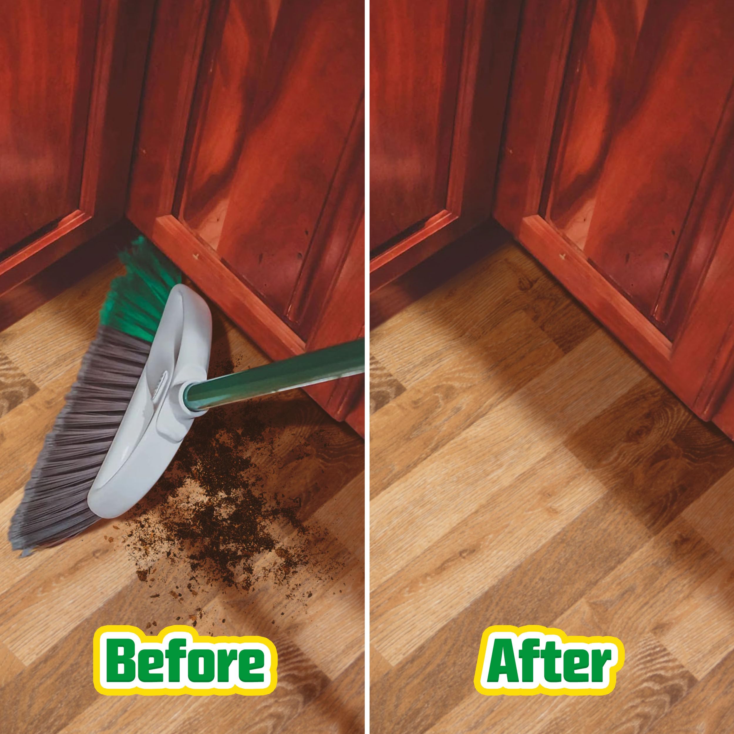 Libman Precision Angle Broom with Dustpan Combo Set for Sweeping Indoor and Outdoor Floors, Pet, Dog Hair Broom, 49” Long Handle, 11" Wide Broom, 10.25" Wide Dust Pan