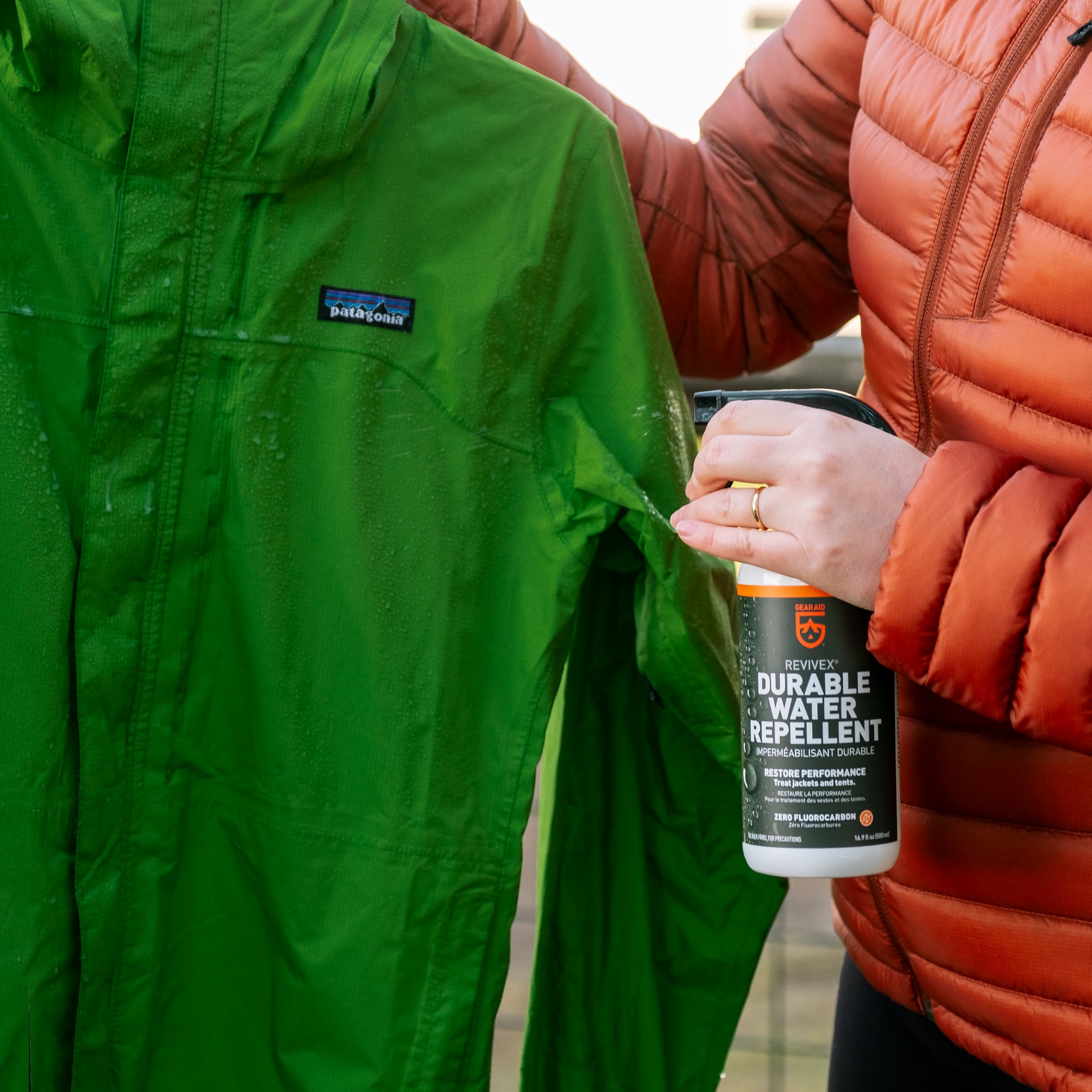GEAR AID Revivex Durable Water Repellent (DWR) Spray for Waterproofing, Restoring Performance on Nylon Jackets, Gore-TEX, Paddle and Camping Gear, Non-aerosol 16.9 oz
