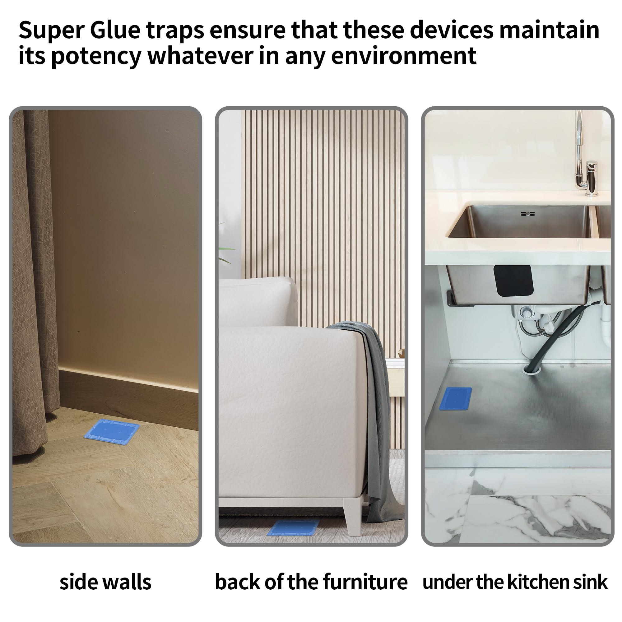 LULUCATCH Mouse & Insect Traps 12 Pack, Heavier Sticky Traps with Non-Toxic Glue for Small Mice & Insects. Sticky Mouse Traps Indoor, Easy to Set, Pet Safe Pest Control