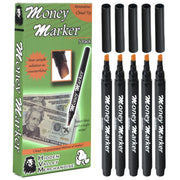 HVM Counterfeit Money Detector Pen (5 Counterfeit Pens) - Money Marker Bill Detector Pen with Upgraded Chisel Tip - Detect Fake Bills, Universal False Currency Checker Pack