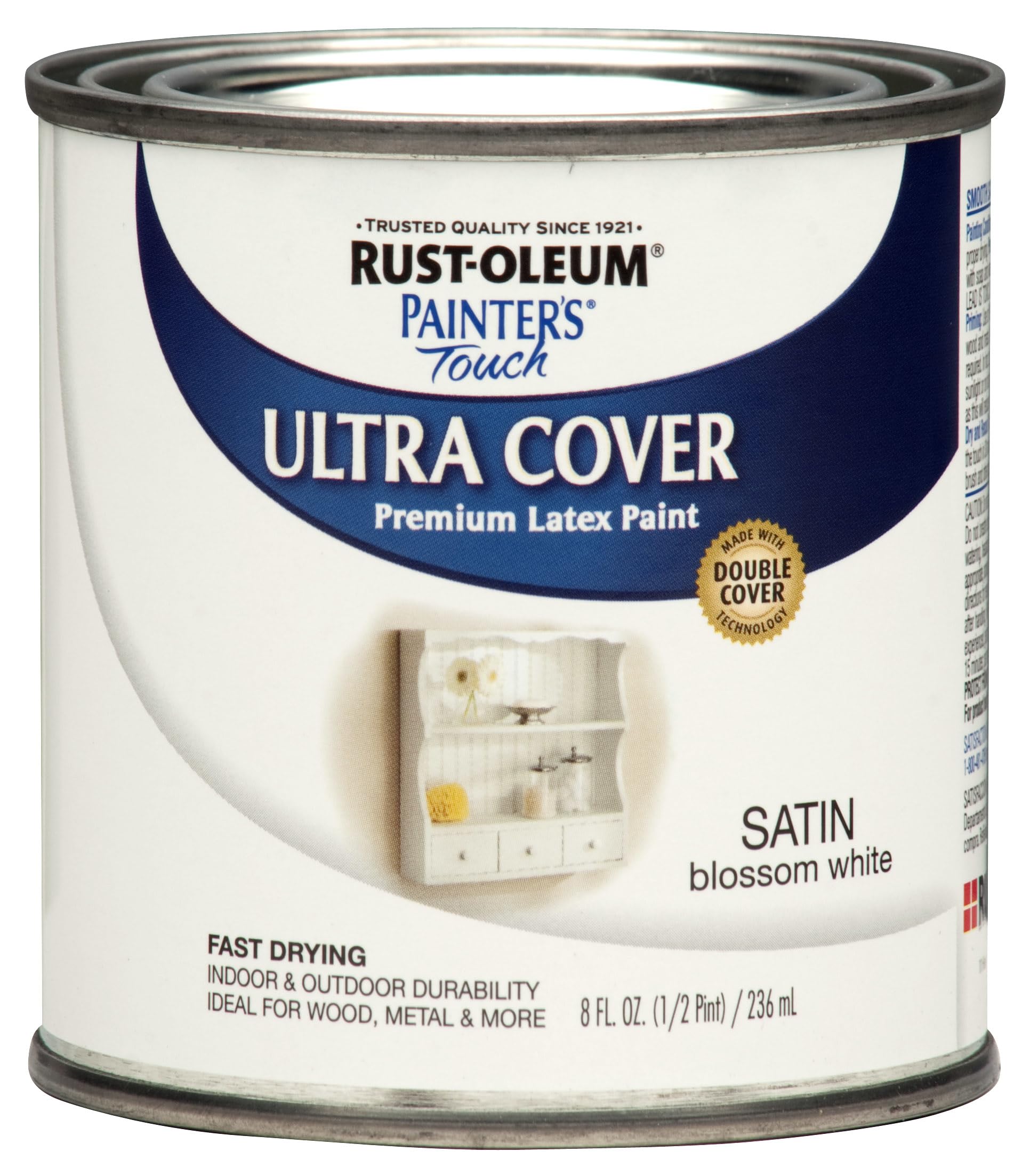 Rust-Oleum 267300 - طلاء لاتكس الرسام لمسة، 1 نصف لتر، أبيض مزهر ساتان