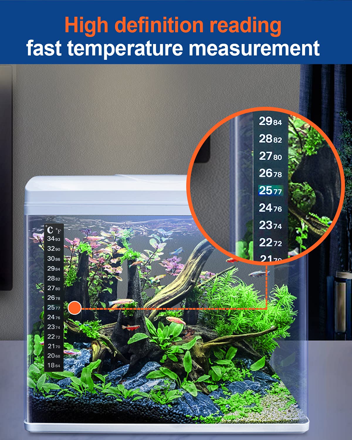 QZQ Aquarium Gravel Cleaner [2025 Edition] Vacuum Fish Tank Vacuum Cleaner Tools for Aquarium Water Changer with Aquarium Thermometers Fish Net kit Use for Fish Tank Cleaning Gravel and Sand