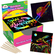 ZMLM 165 Rainbow Scratch Paper Art Crafts Mini Notes Kids Gifts 4 5 6 7 8 9 10 Years Old Girls Boys Students Teens Classroom Prizes School Supplies Birthday Party Travel Toy Activity