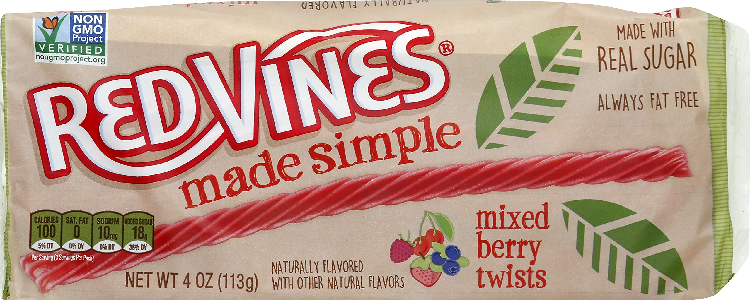 Red Vines, أعواد عرق سوس بتوت مشكل، 4 أونصة