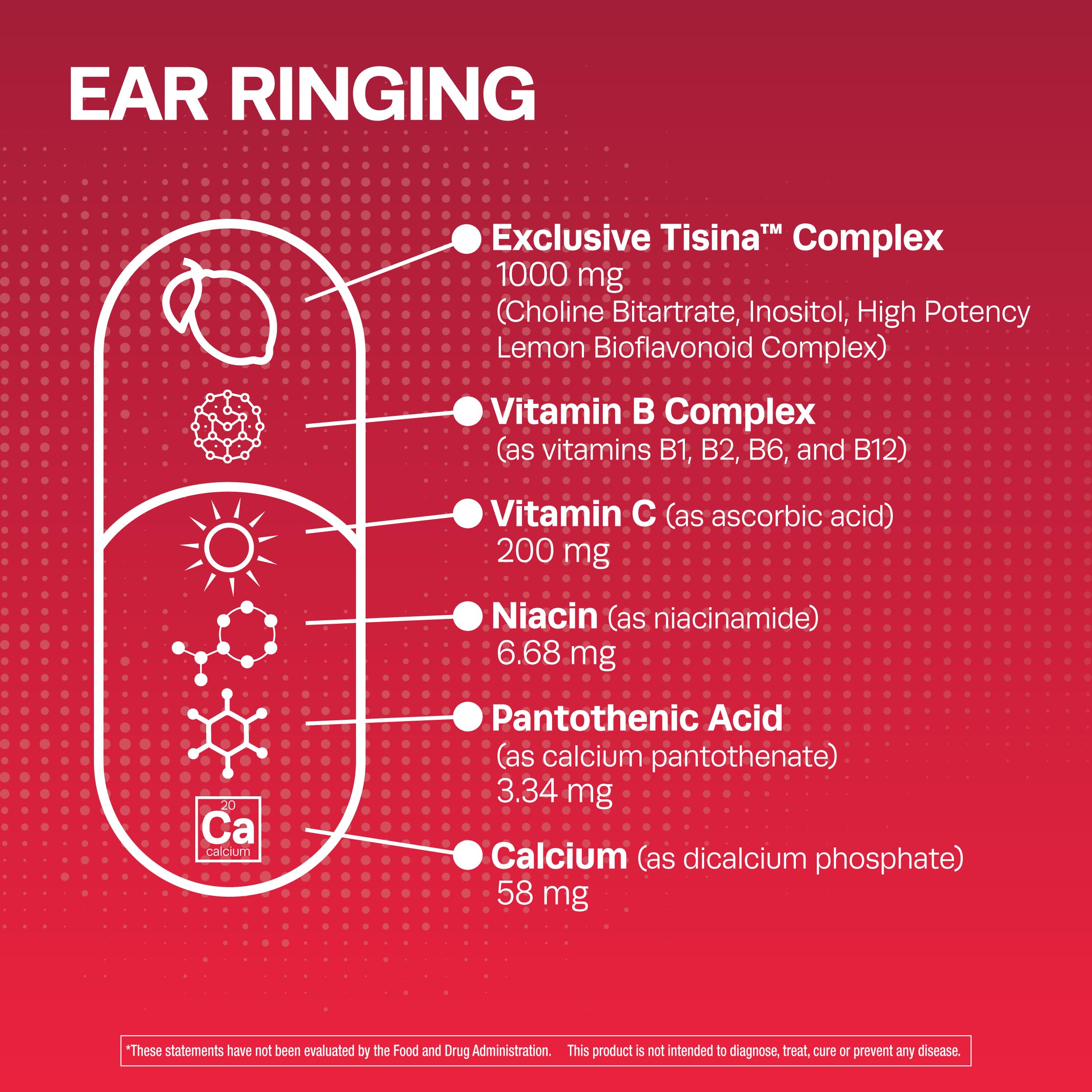 Lipo-Flavonoid Plus Tinnitus Relief - Doctor-Recommended for Ringing Ears - Clinically-Proven Lemon Bioflavonoid Complex with Vitamins C, B1, B2, B6, B12, & Calcium - 150 Caplets