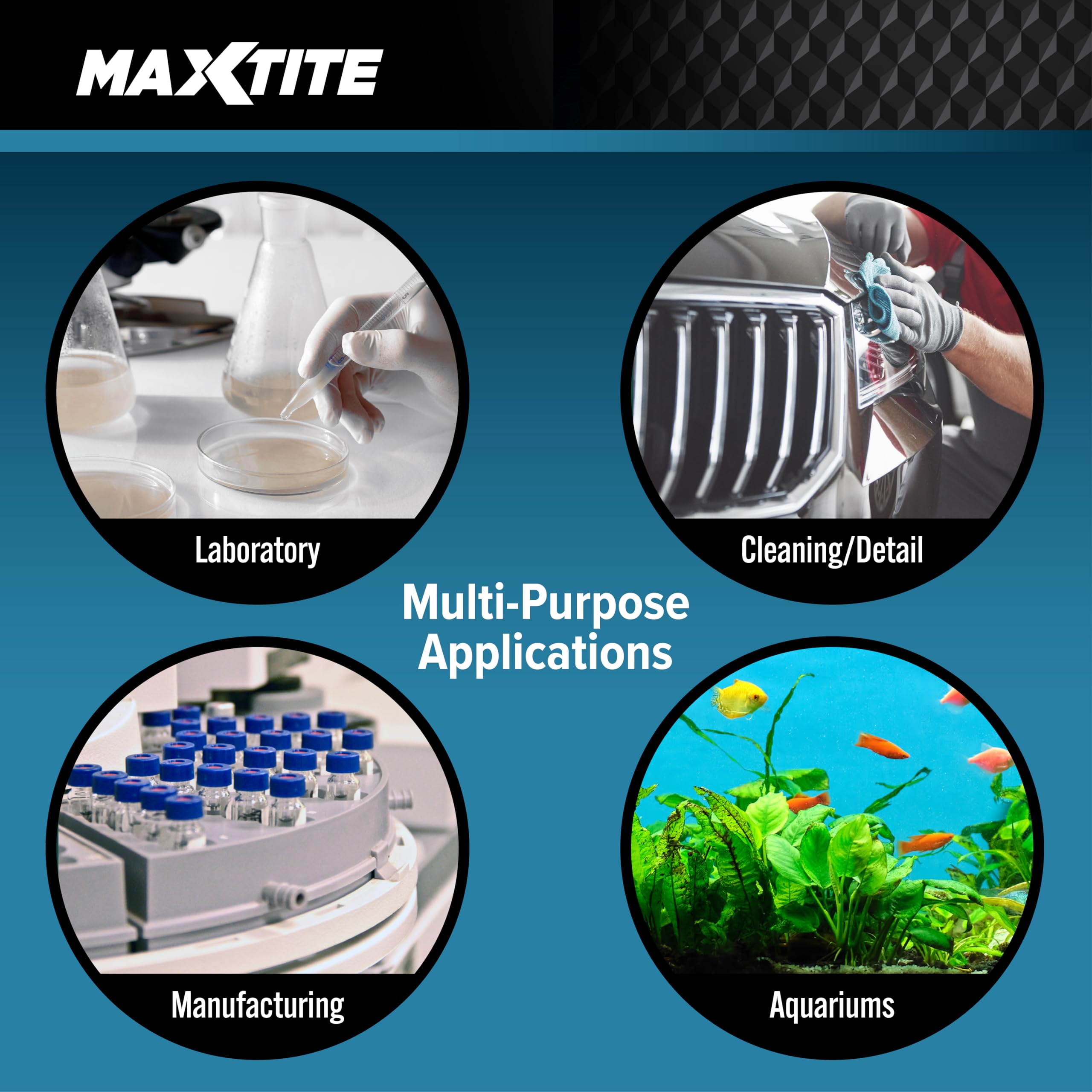 MAXTITE Type II Deionized Water - Laboratory Grade (1 Gallon)