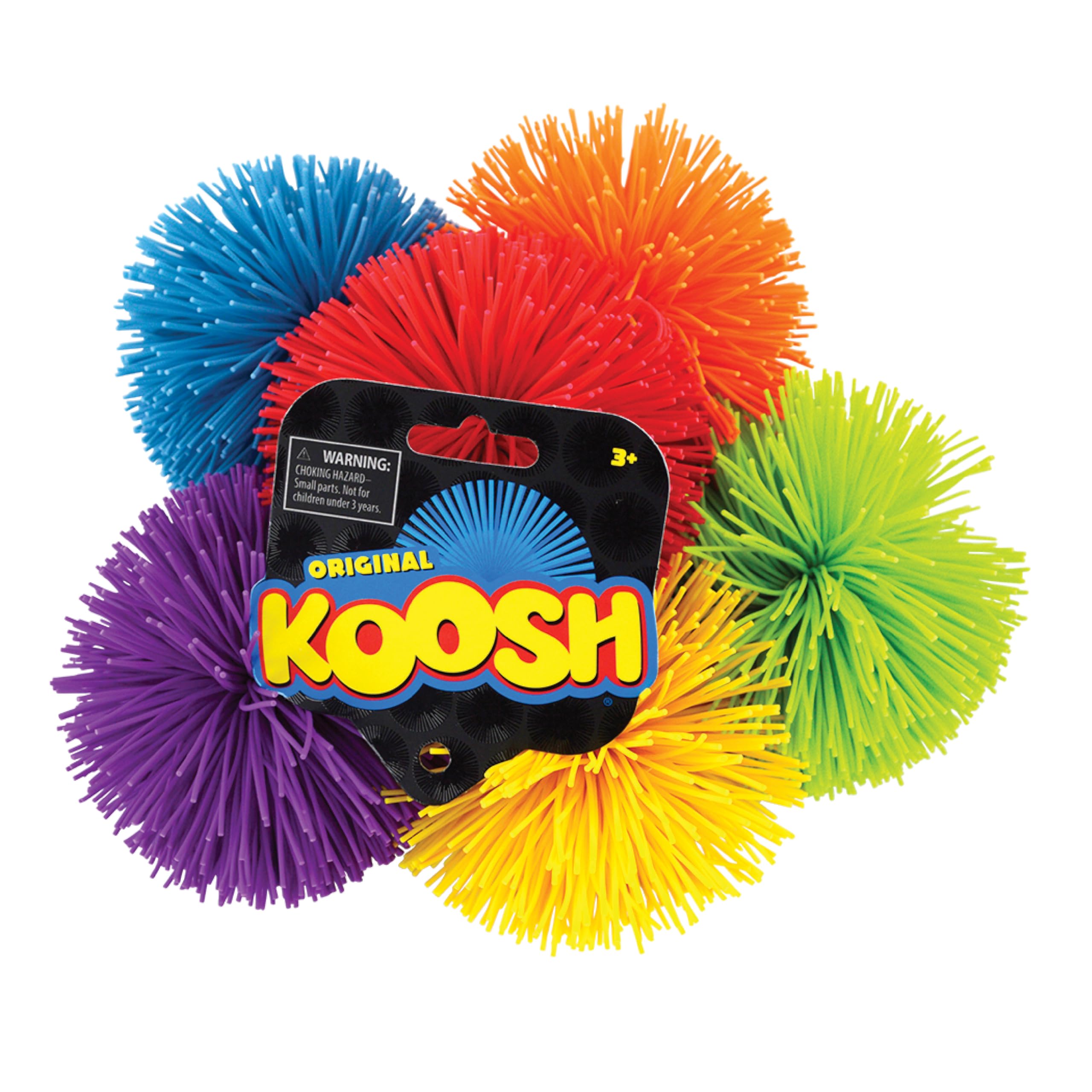 Koosh Original Classic - كلاسيكي قديم مقاس 3 بوصات للأعمار من 3 إلى 11 سنة، أحمر، برتقالي، أصفر، أخضر، أزرق، بنفسجي