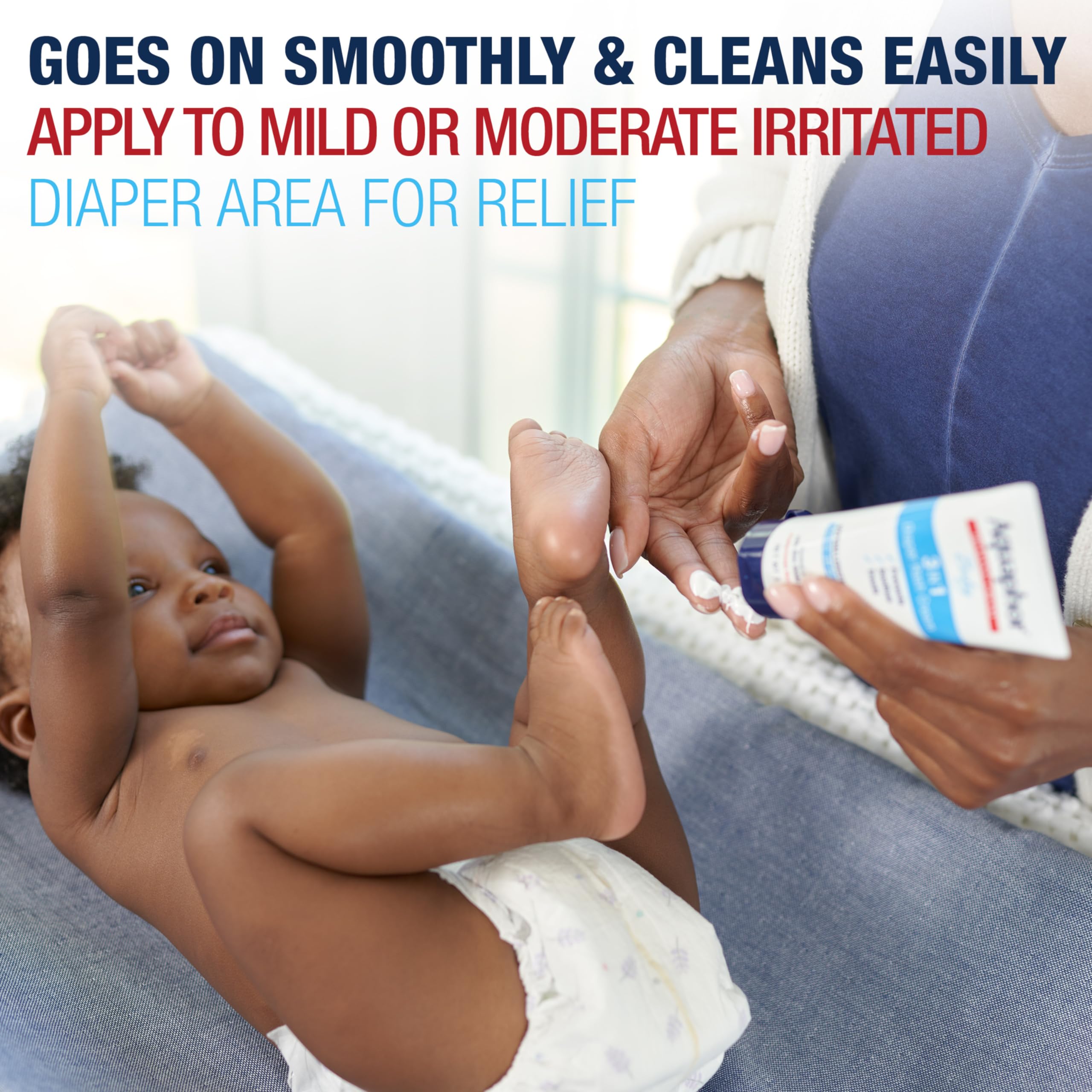 Aquaphor Baby Diaper Rash Cream, 3-in-1 Diaper Rash Relief, 3.5 Oz Tube, (Pack of 3)