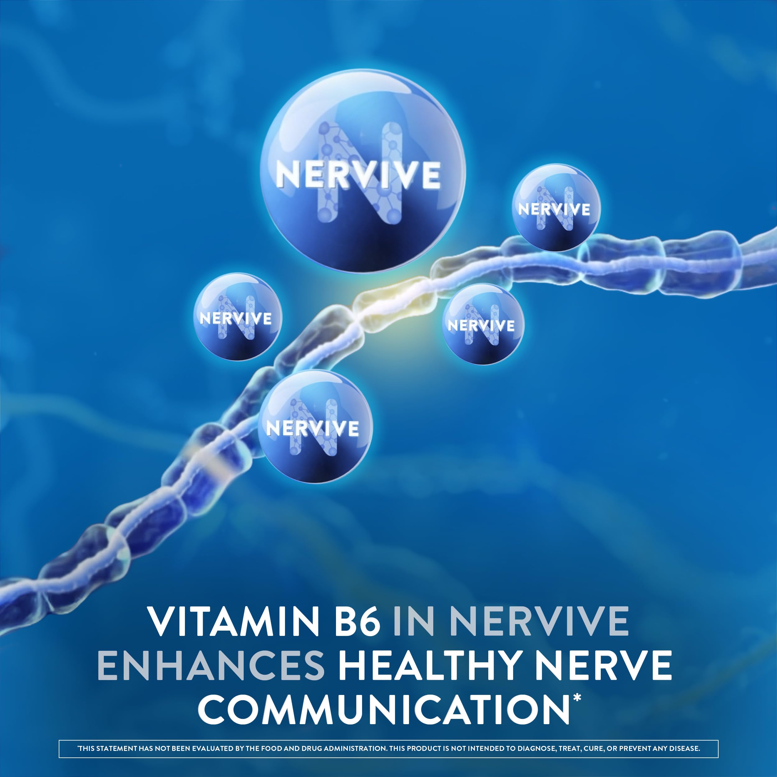 Nervive Nerve Health, with Alpha Lipoic Acid, to Fortify Nerve Health and Function in Fingers, Hands, Toes, & Feet*, and Support Healthy Circulation, ALA, Vitamins B12, B6, & B1, 30 Tablets