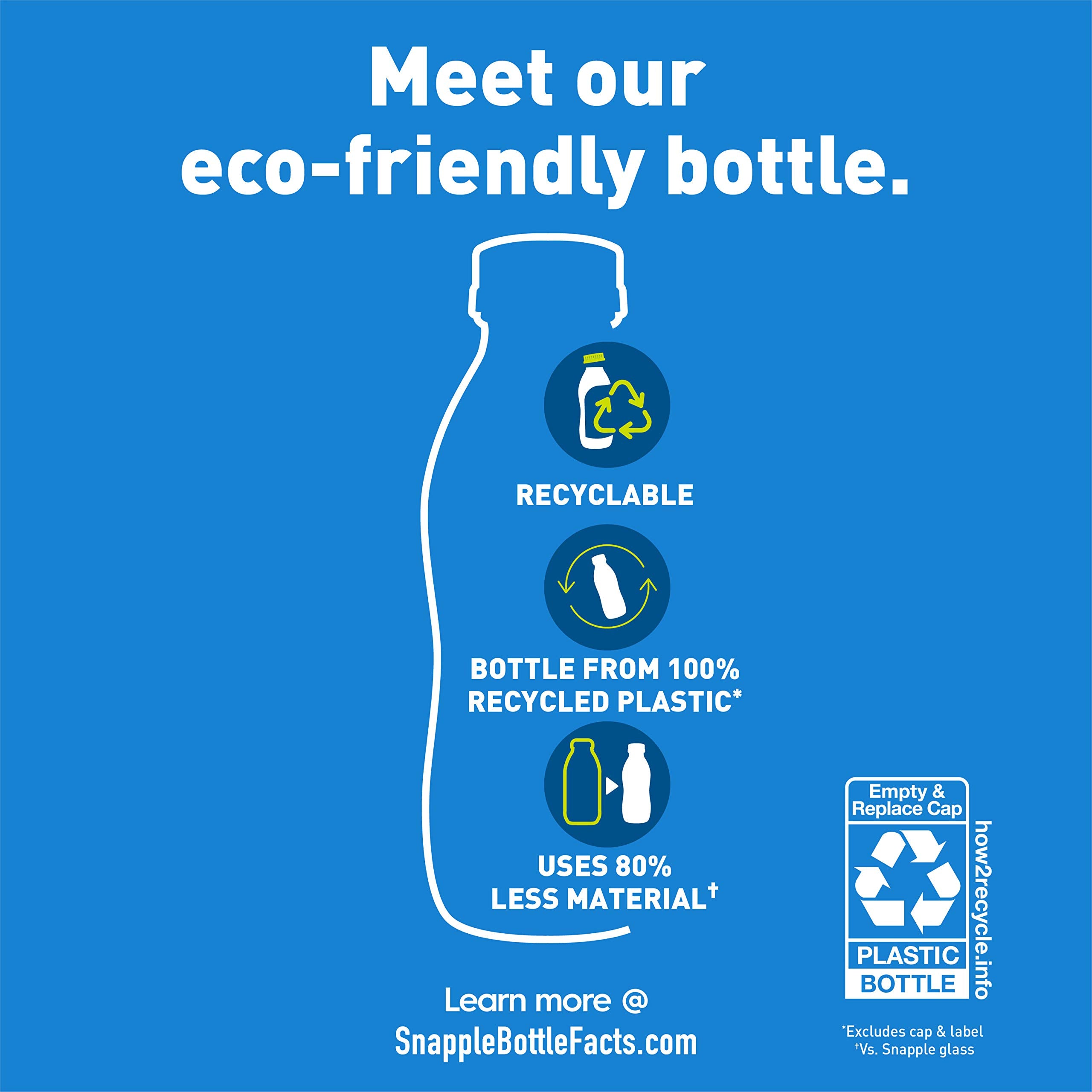 Snapple Kiwi-Erdbeer-Saftgetränk, 16 fl. oz. recycelte Plastikflasche, 12er-Pack, rein natürlich, keine künstlichen Aromen oder Süßungsmittel, enthält 3 % echten Saft