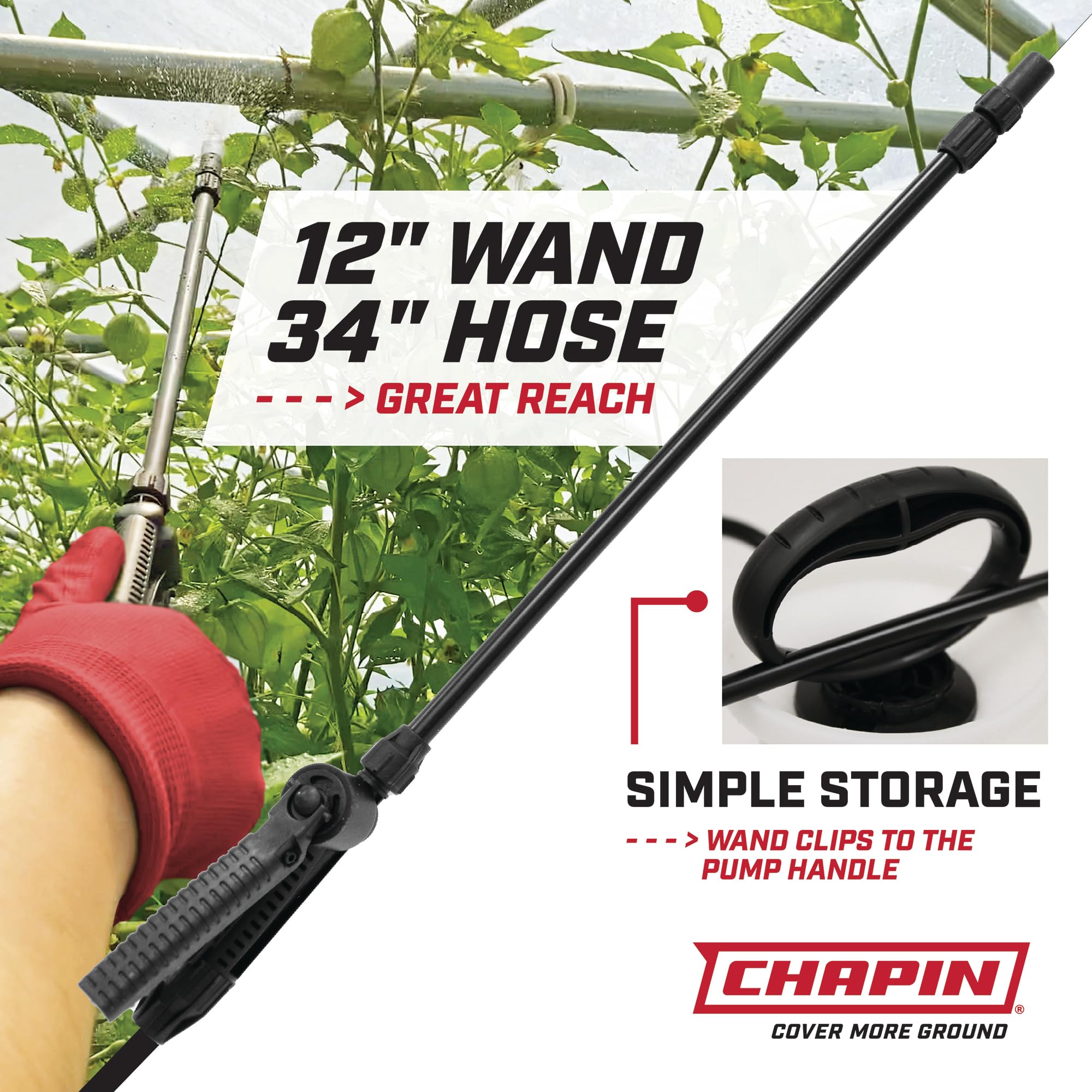Chapin 20002 Made in USA 2 -Gallon Lawn and Garden Pump Pressured Sprayer, for Spraying Plants, Garden Watering, Lawns, Weeds and Pests, Translucent White