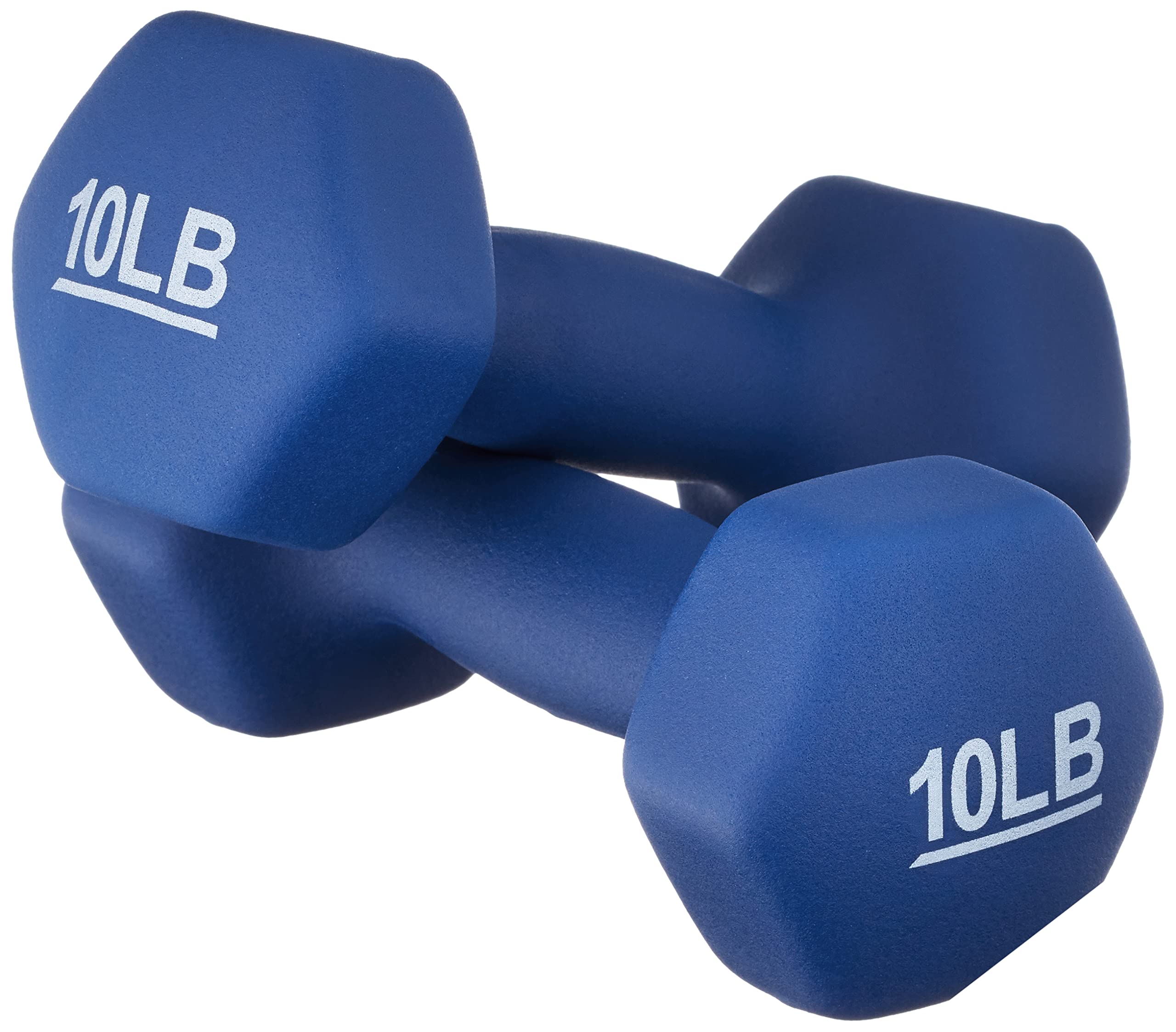 Basics Neoprene Dumbbell Hand Weights, 10 Pound, Pair, Navy Blue
