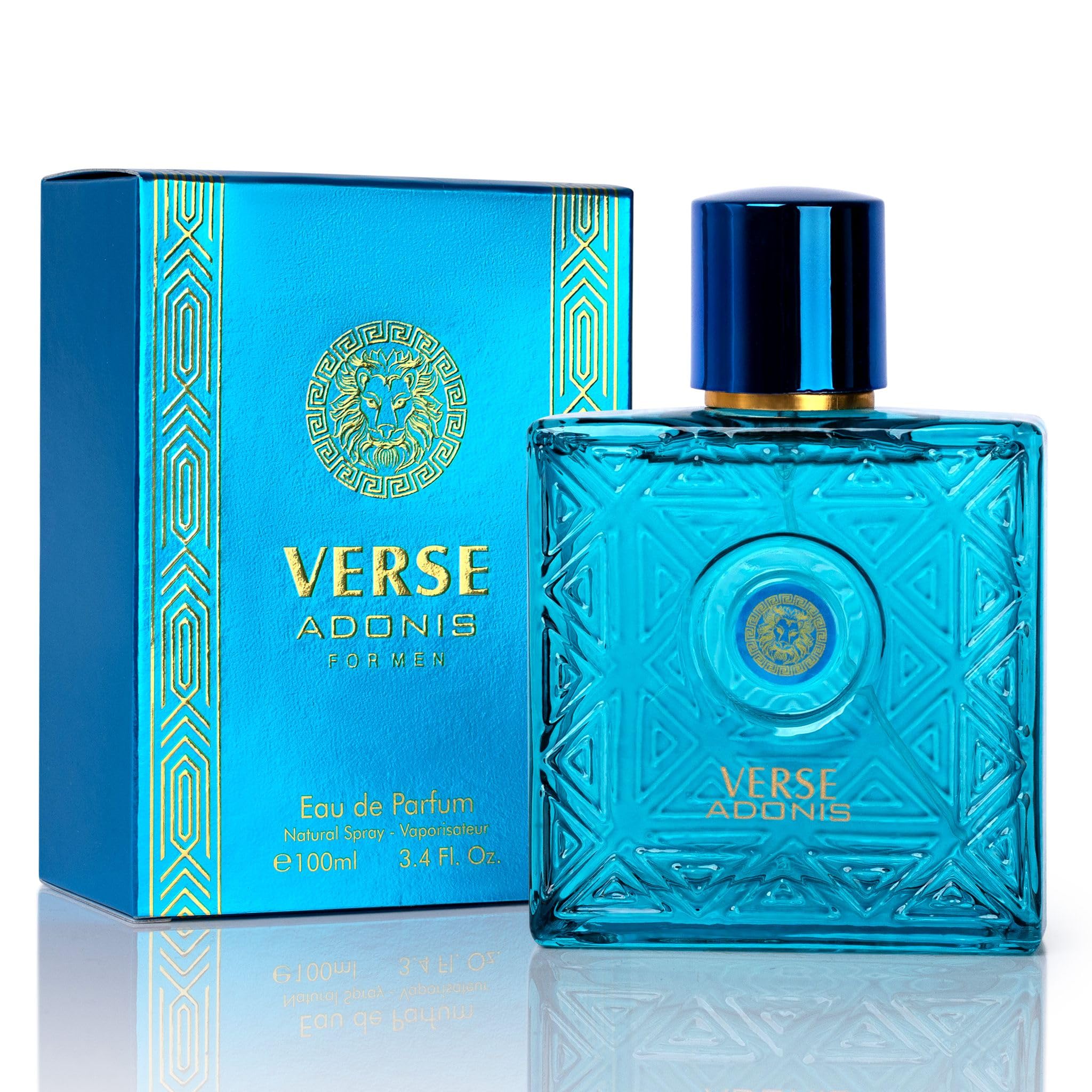 NovoGlow Verse Adonis عطر أو دو بارفان للرجال 3.4 أونصة سائلة 100 مل عطر رجالي مزيج منعش من الروائح الخشبية والزهرية والفاكهية - عطر رجالي يدوم طوال اليوم هدية لأي مناسبة